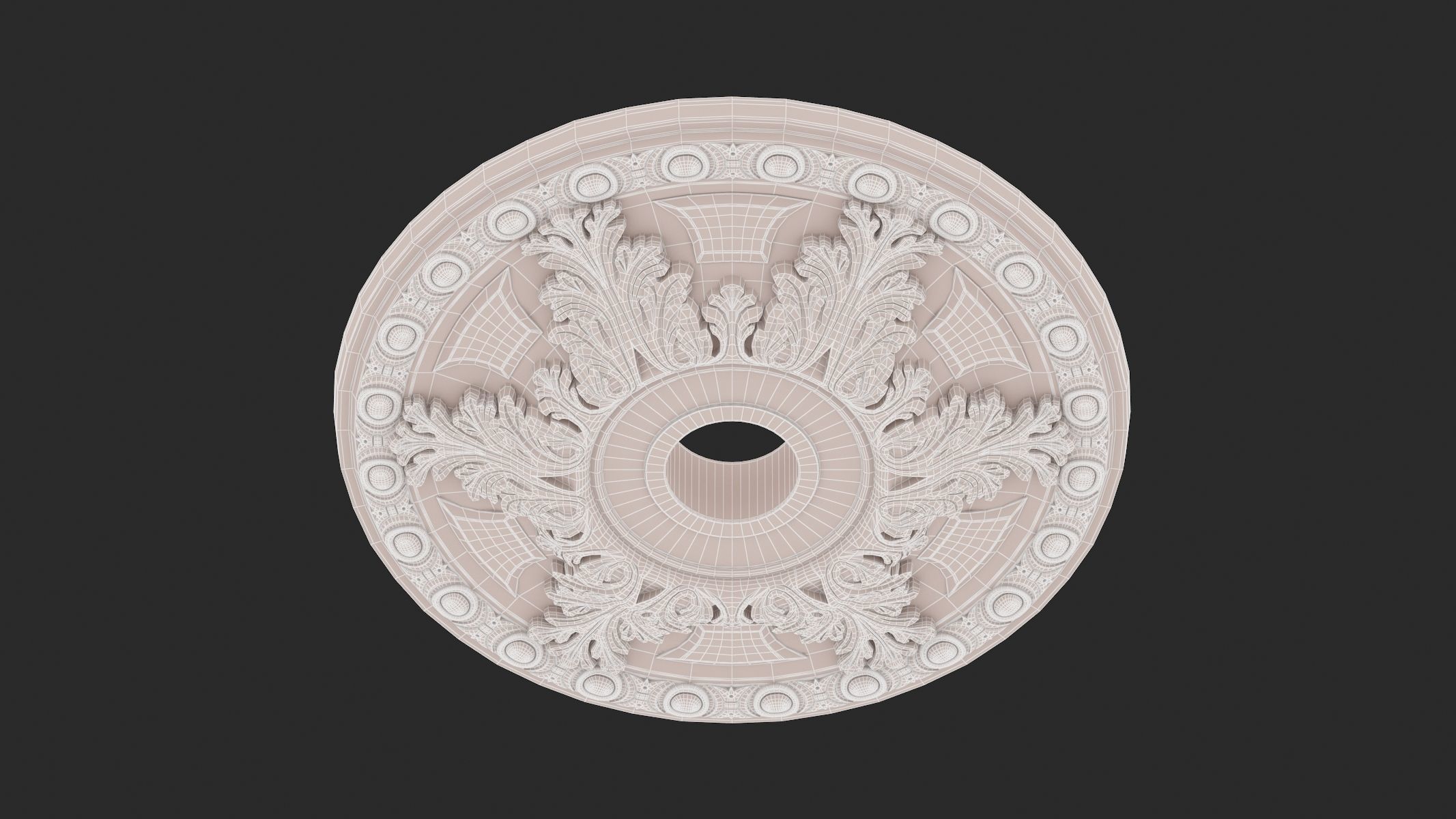 Classic Ceiling Medallion 14 3D model_8