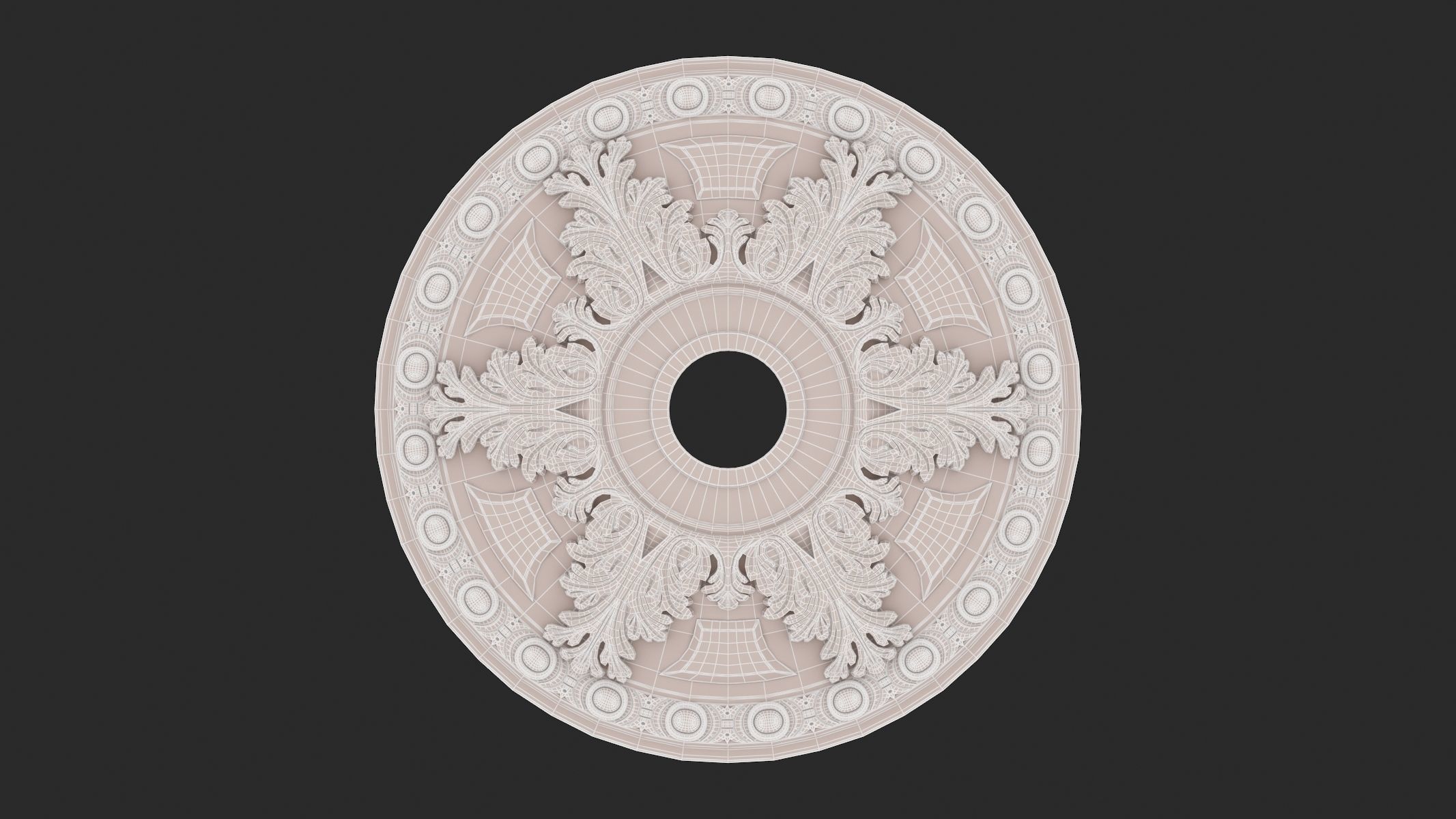 Classic Ceiling Medallion 14 3D model_5