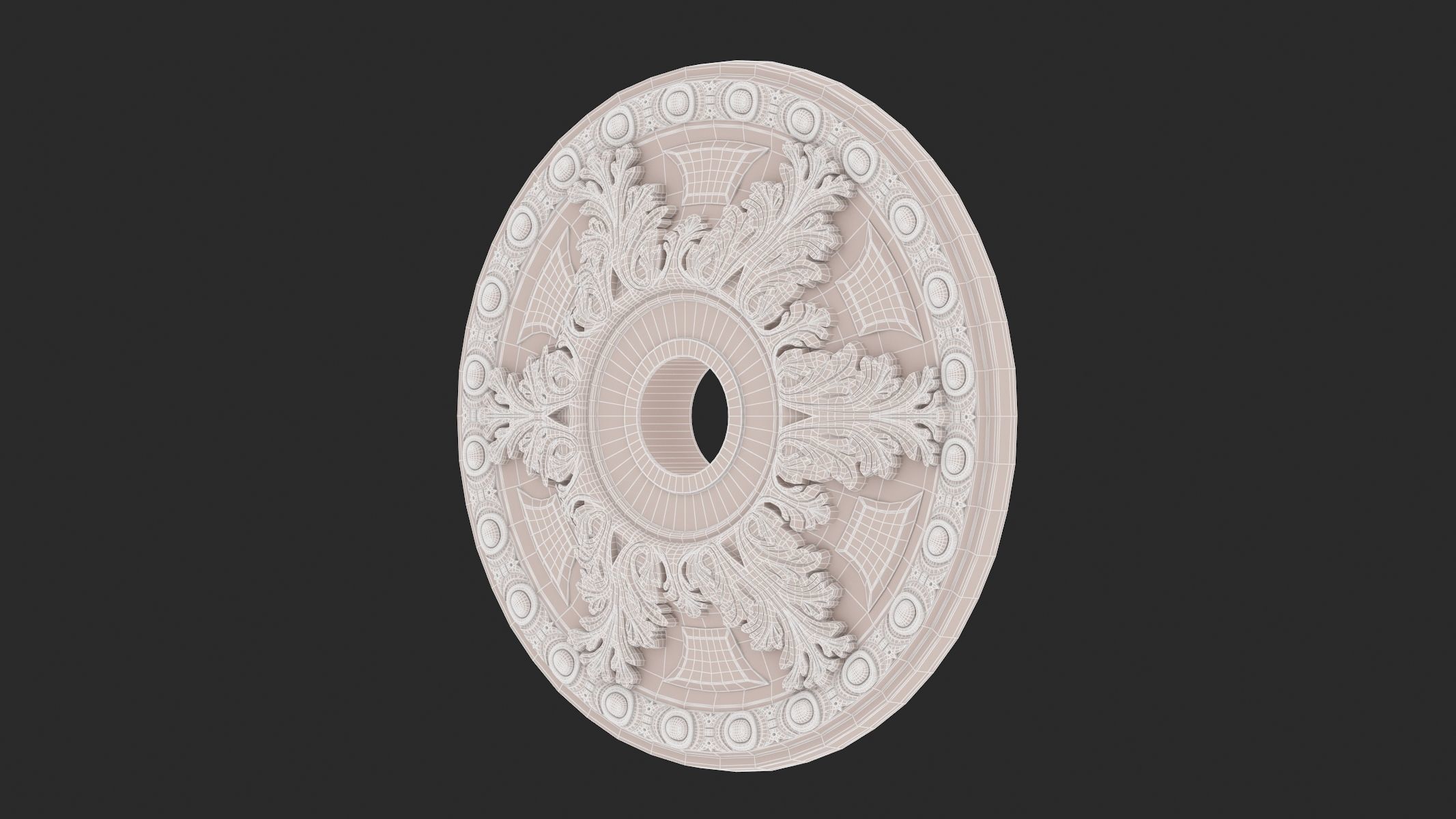 Classic Ceiling Medallion 14 3D model_7