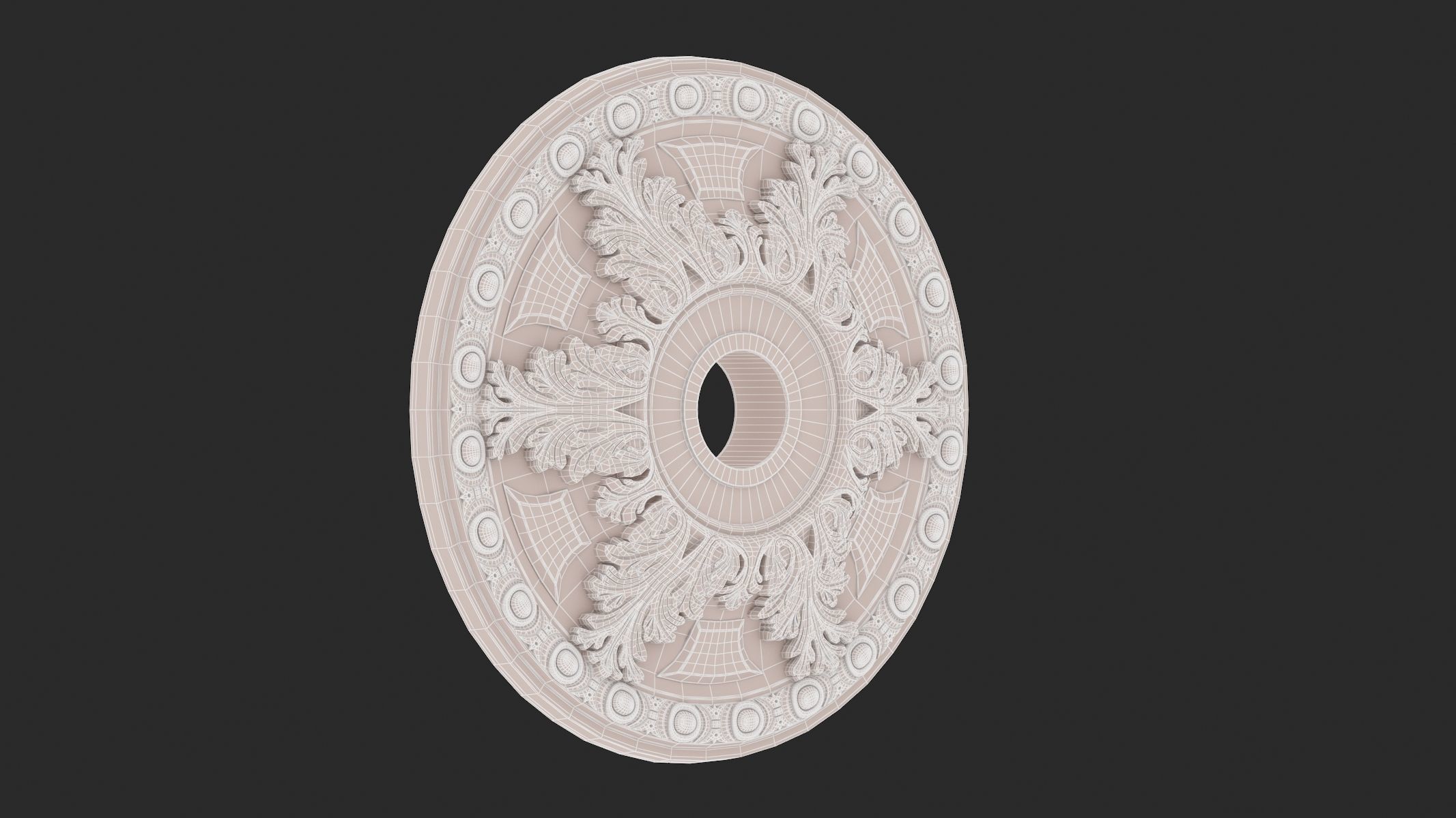 Classic Ceiling Medallion 14 3D model_6