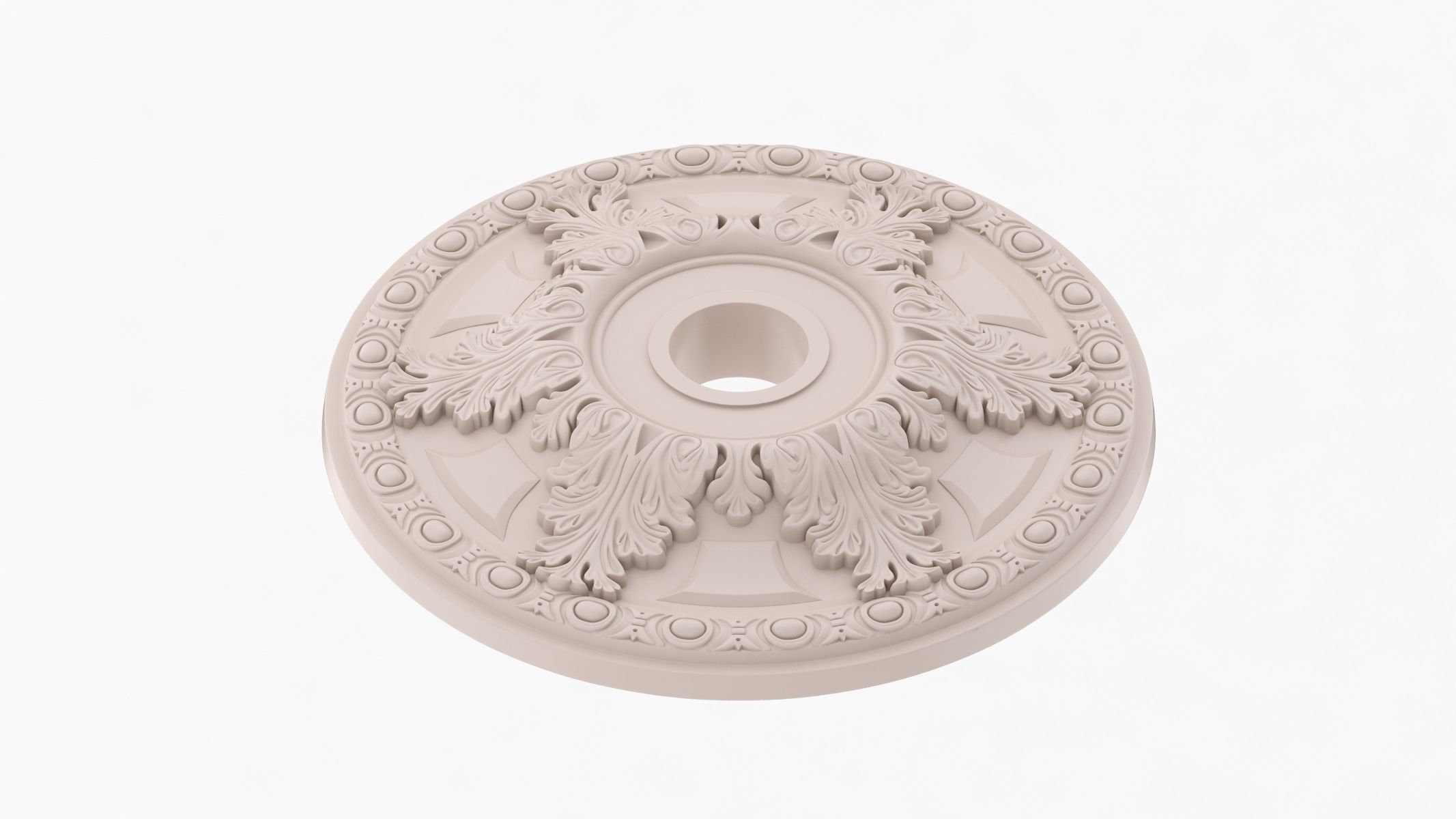 Classic Ceiling Medallion 14 3D model_4