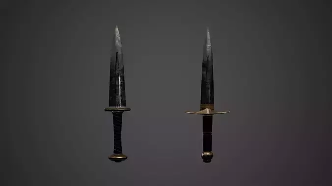 Medieval Daggers Swords Low Poly Game Ready