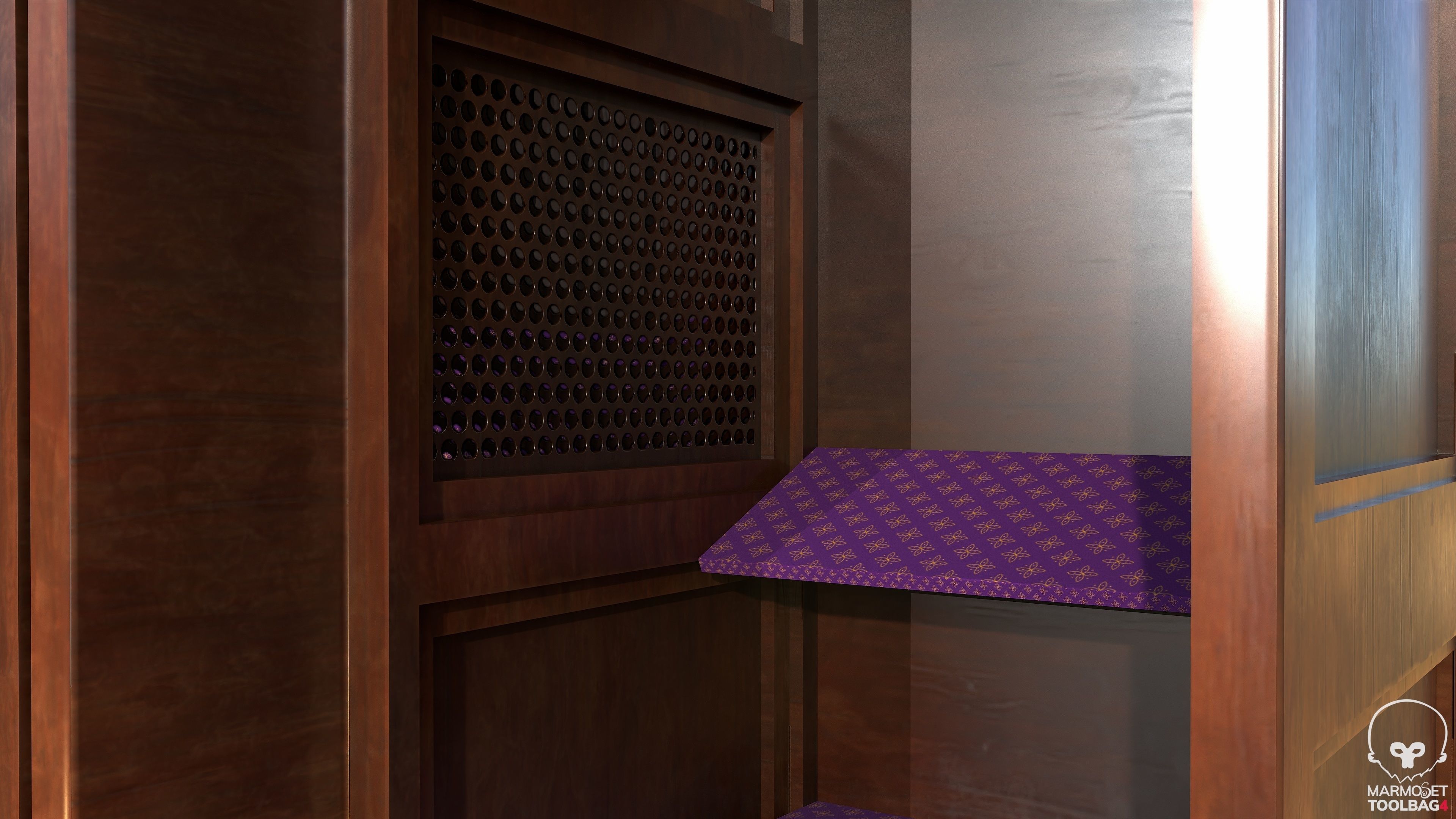 Church Confession PBR Game Ready Low-poly 3D model_6