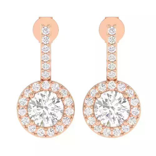 Women Round Earrings 3dm stl render detail