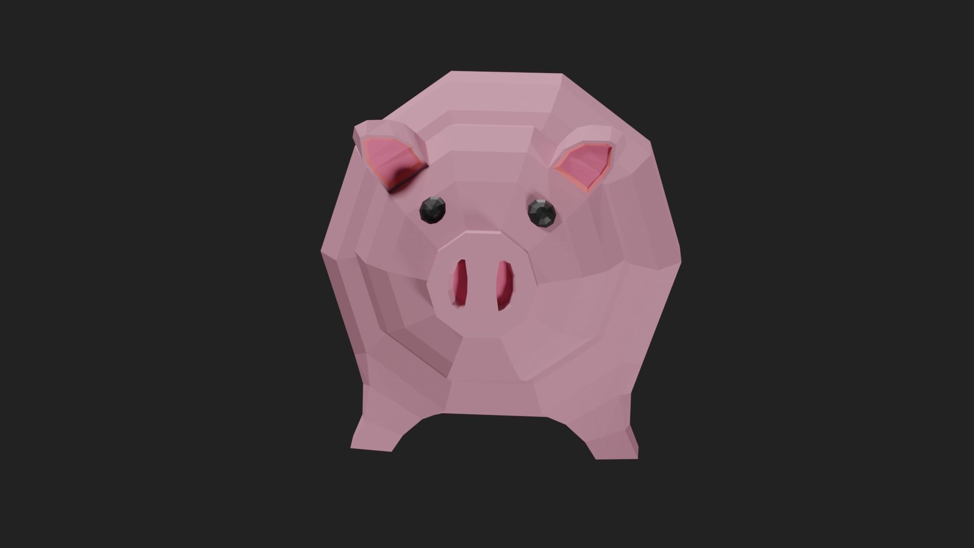 Lowpoly Pig Low-poly 3D model_22