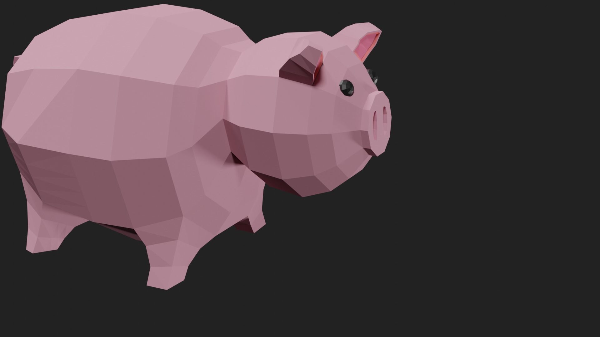 Lowpoly Pig Low-poly 3D model_17
