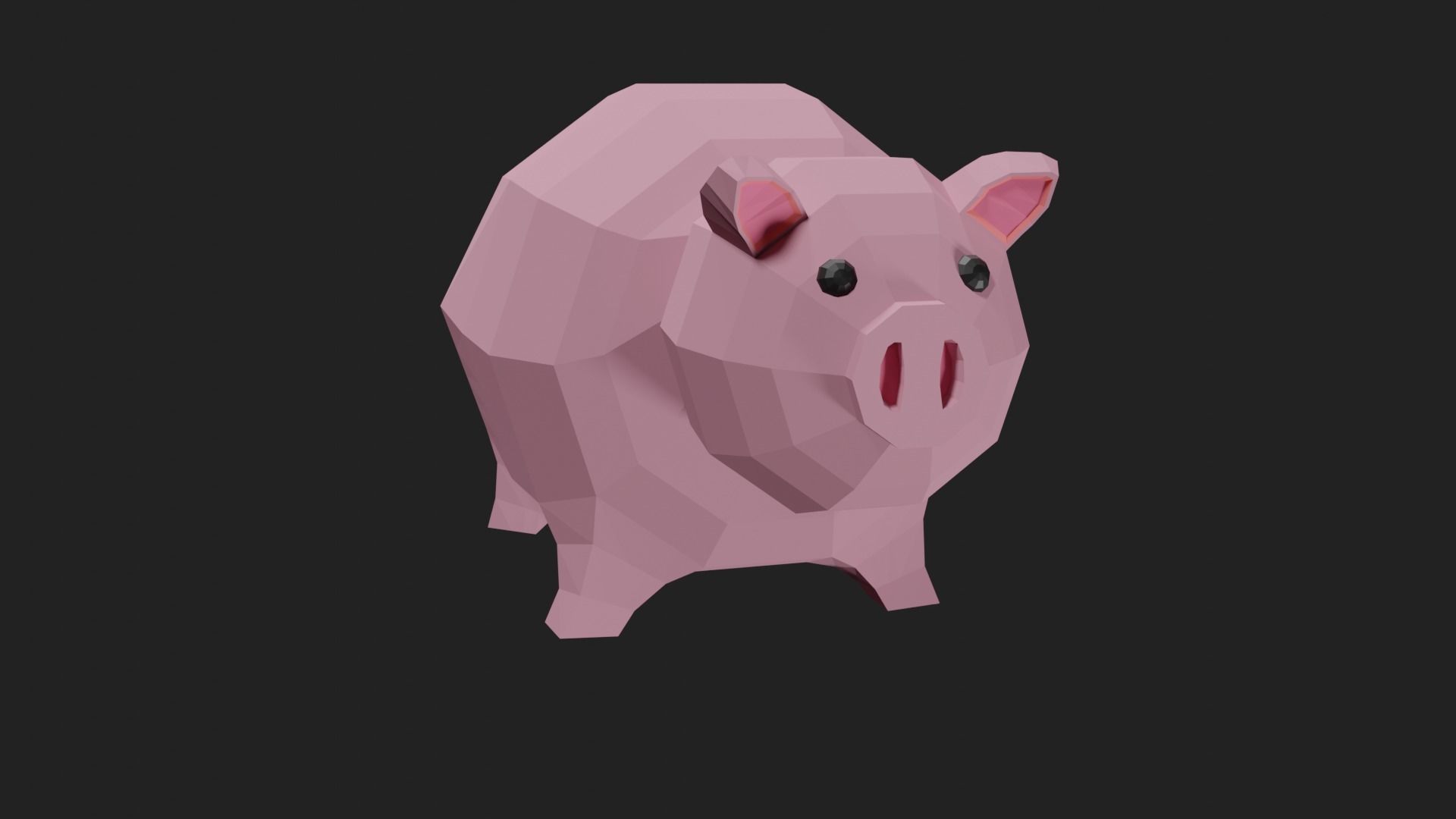Lowpoly Pig Low-poly 3D model_21