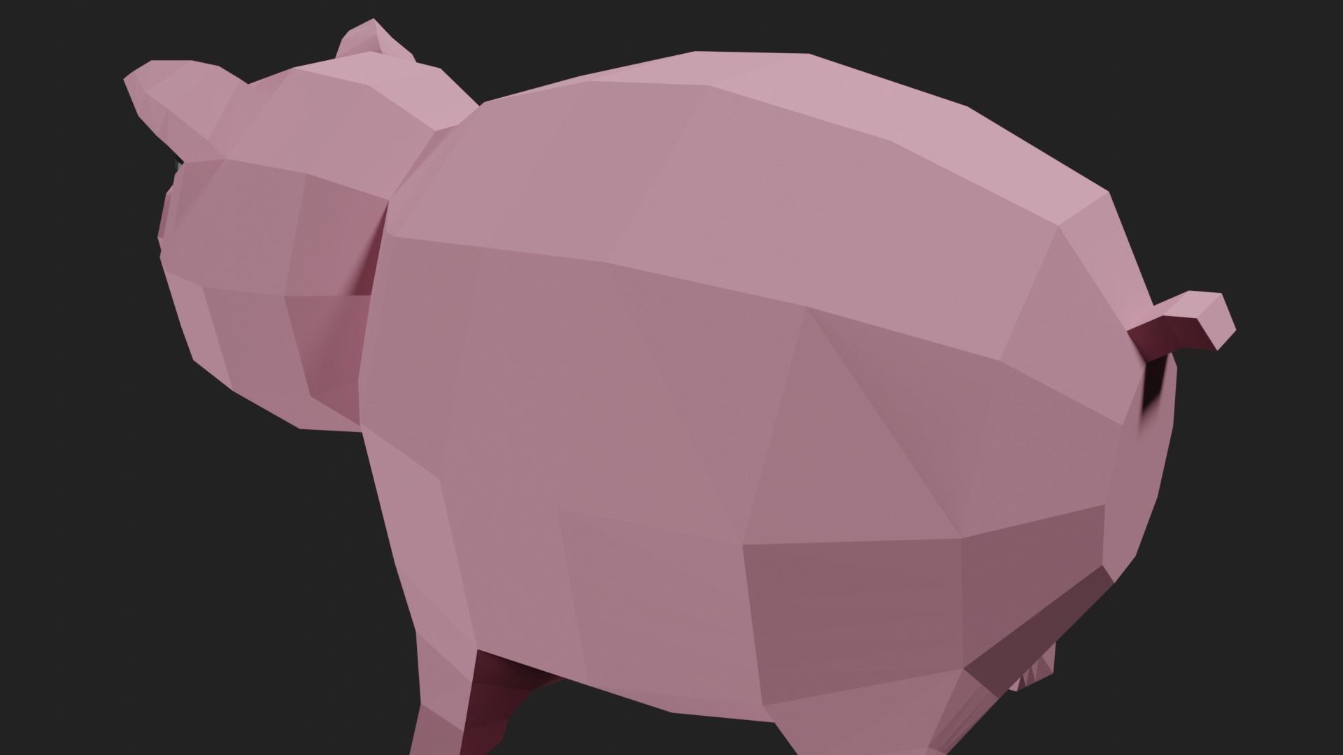 Lowpoly Pig Low-poly 3D model_6
