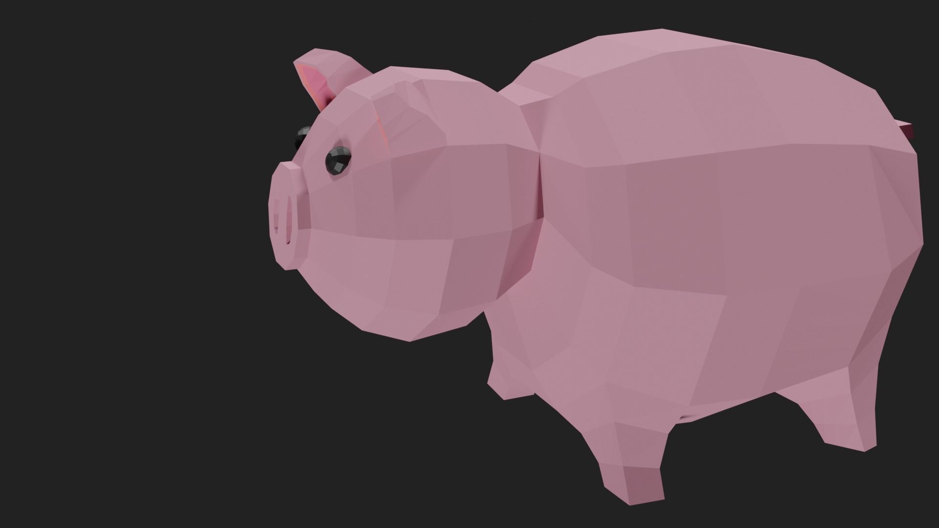 Lowpoly Pig Low-poly 3D model_3