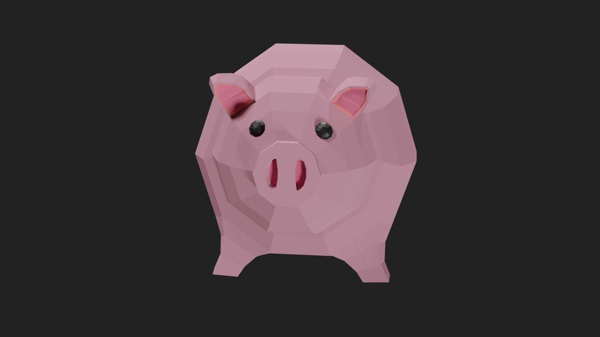 Lowpoly Pig Low-poly 3D model_23