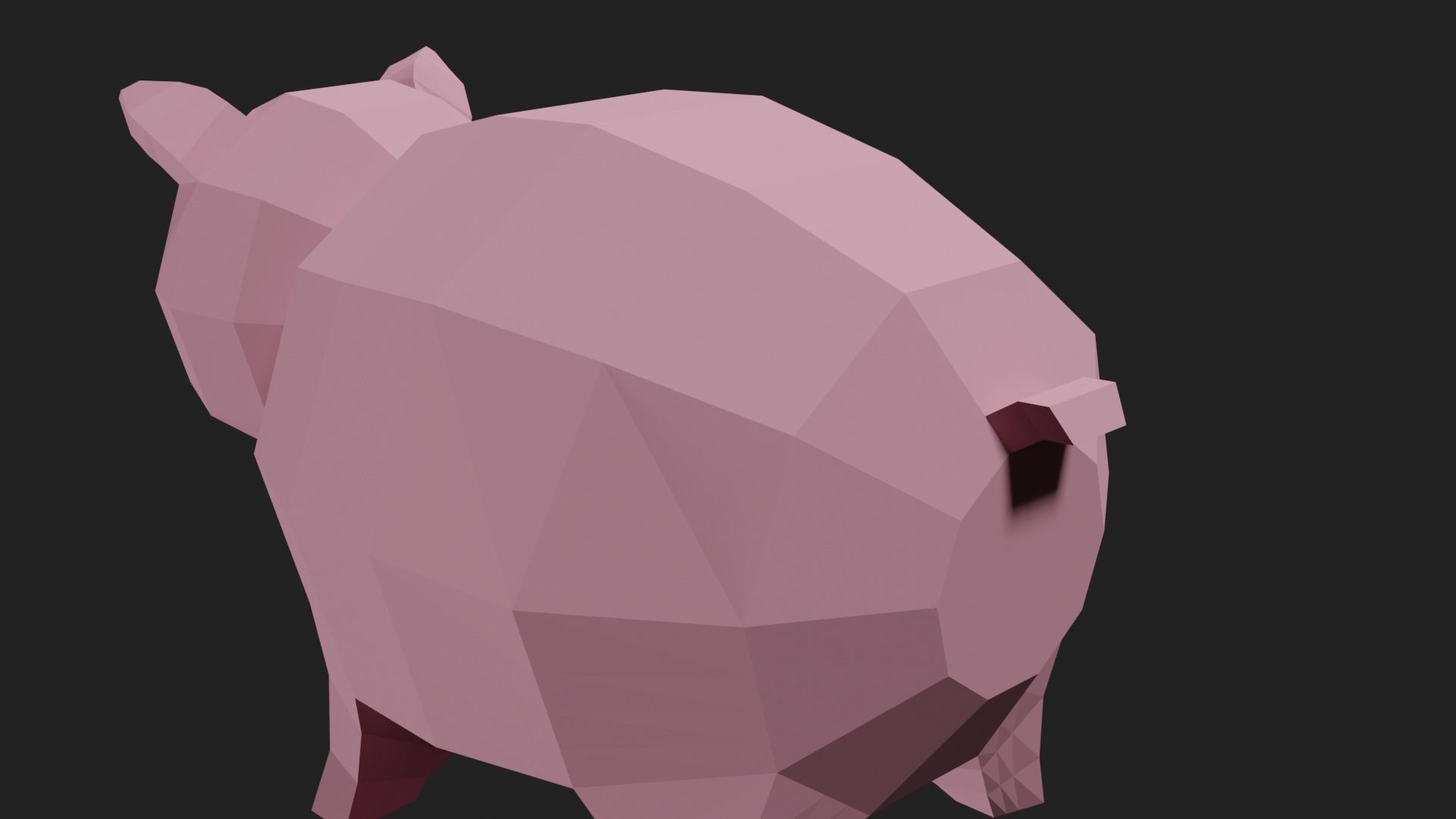 Lowpoly Pig Low-poly 3D model_7