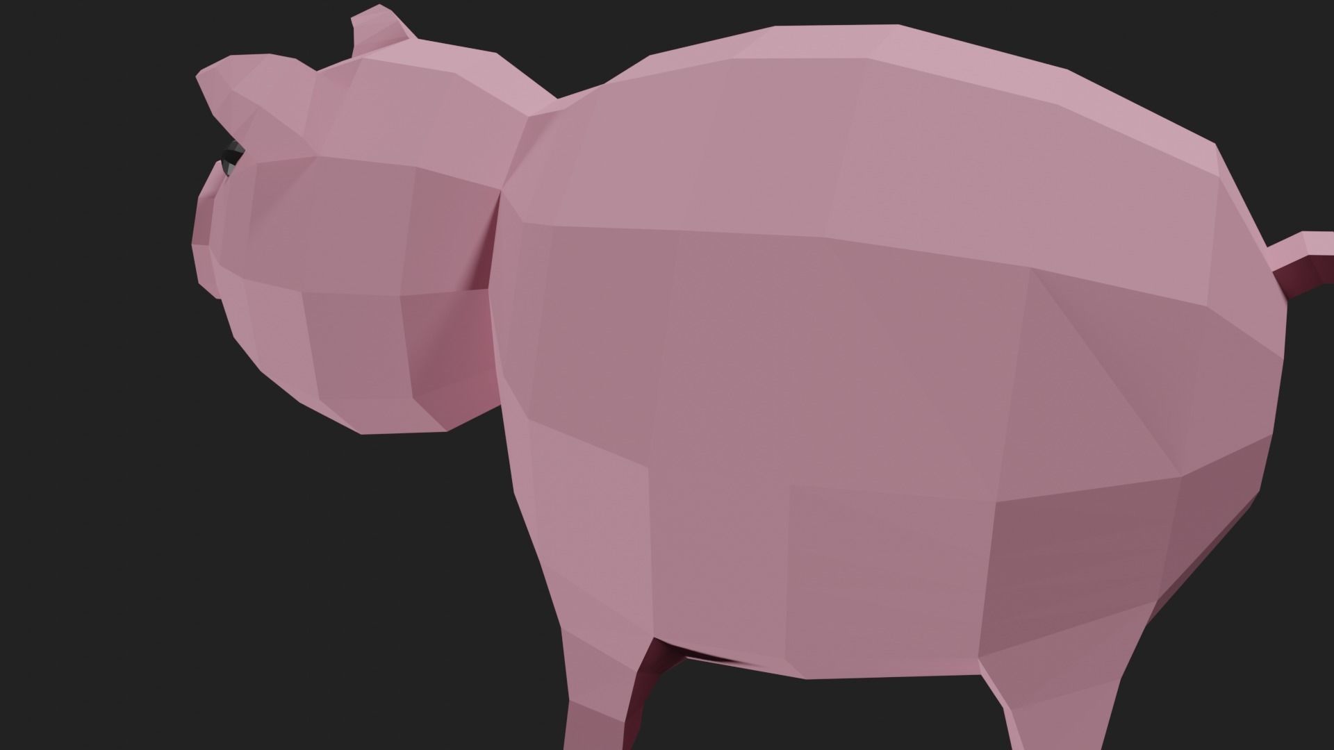 Lowpoly Pig Low-poly 3D model_5