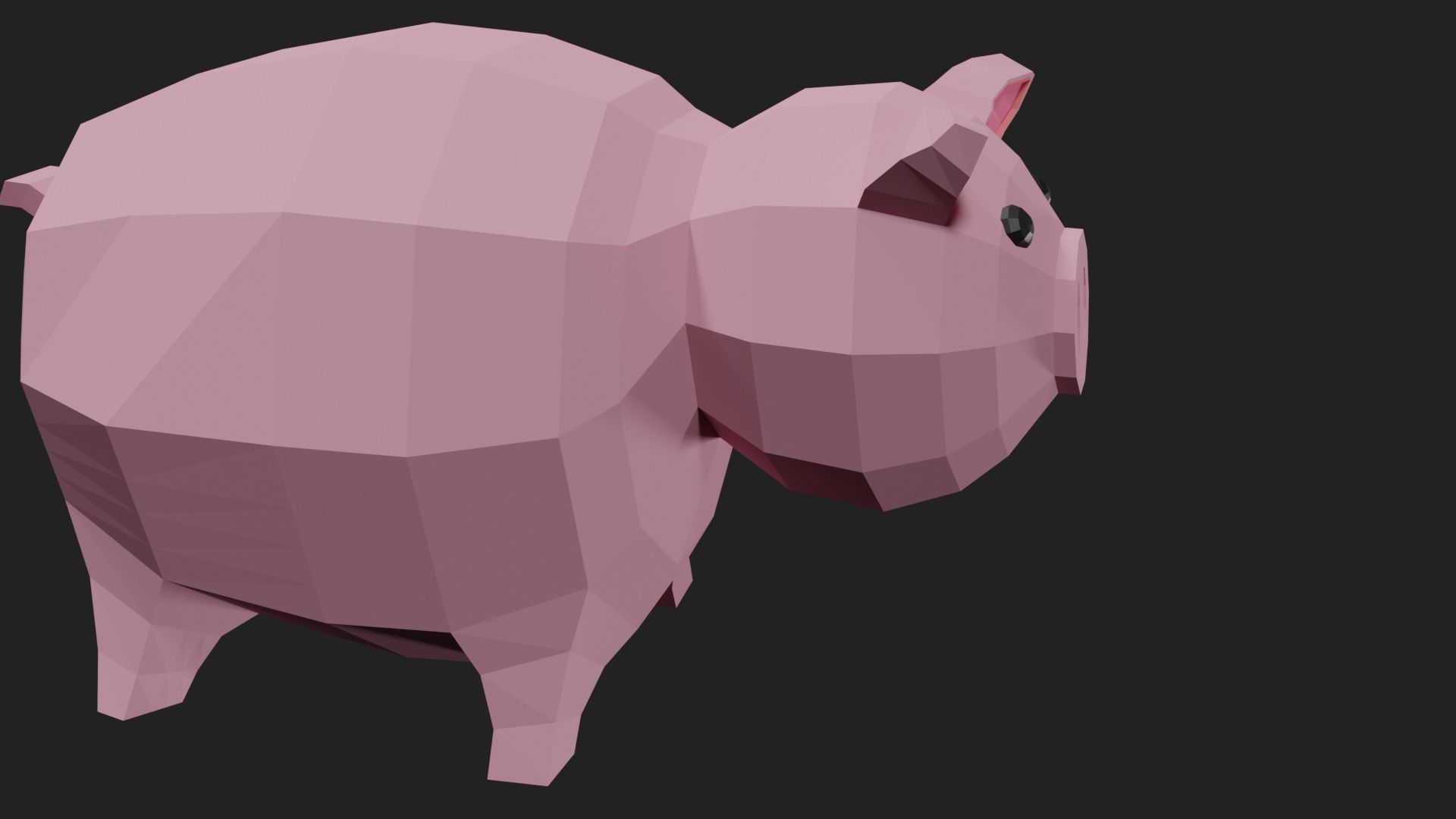 Lowpoly Pig Low-poly 3D model_16