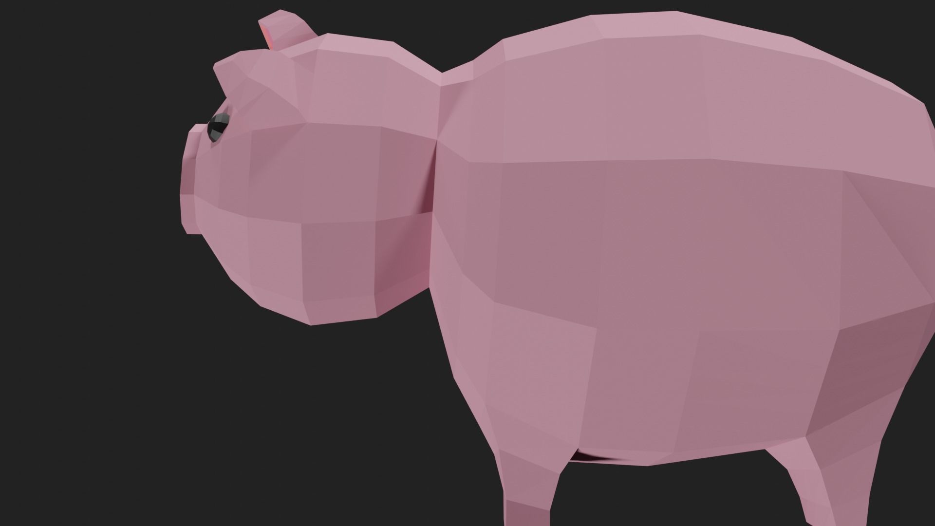 Lowpoly Pig Low-poly 3D model_4