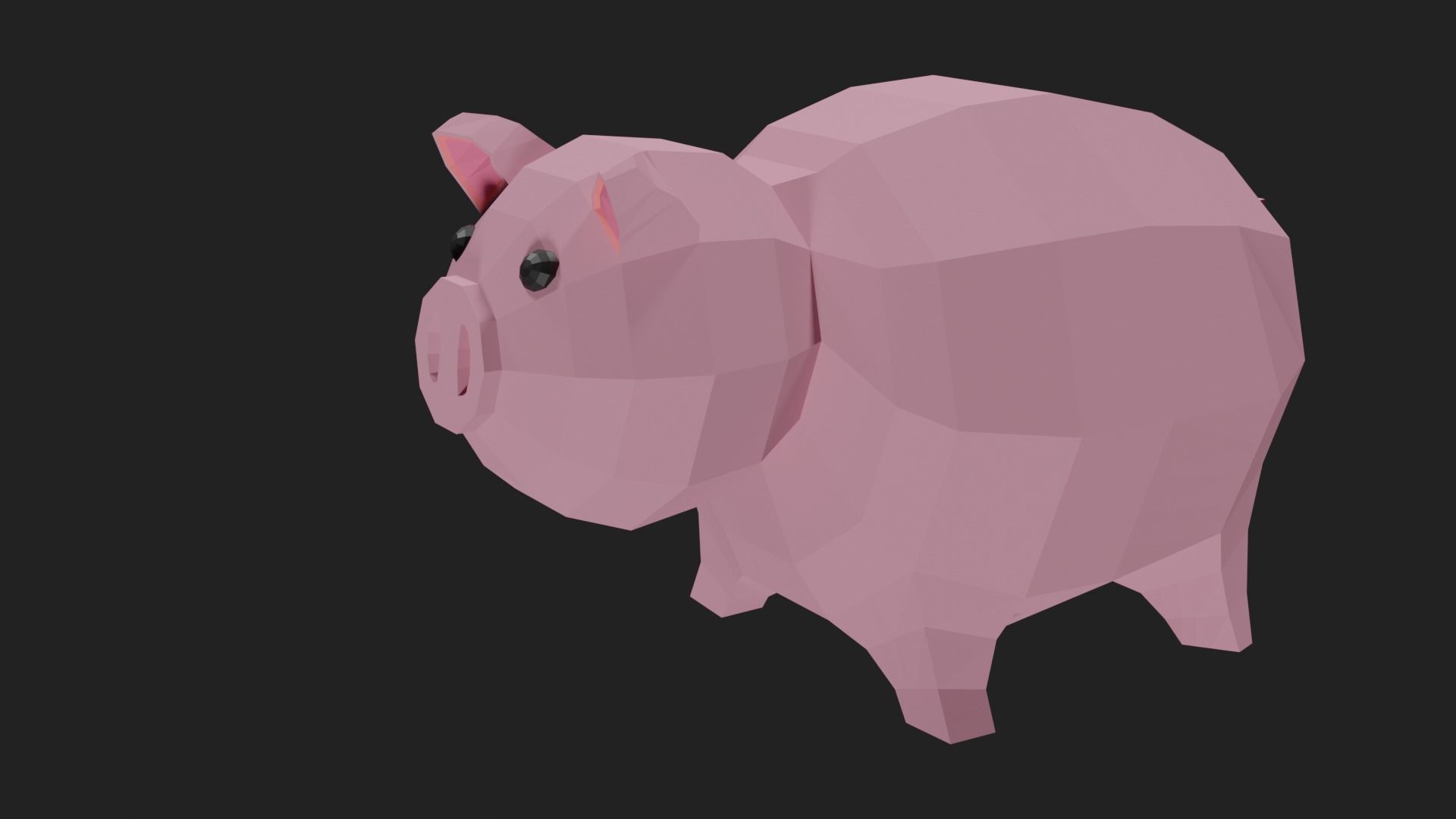 Lowpoly Pig Low-poly 3D model_2