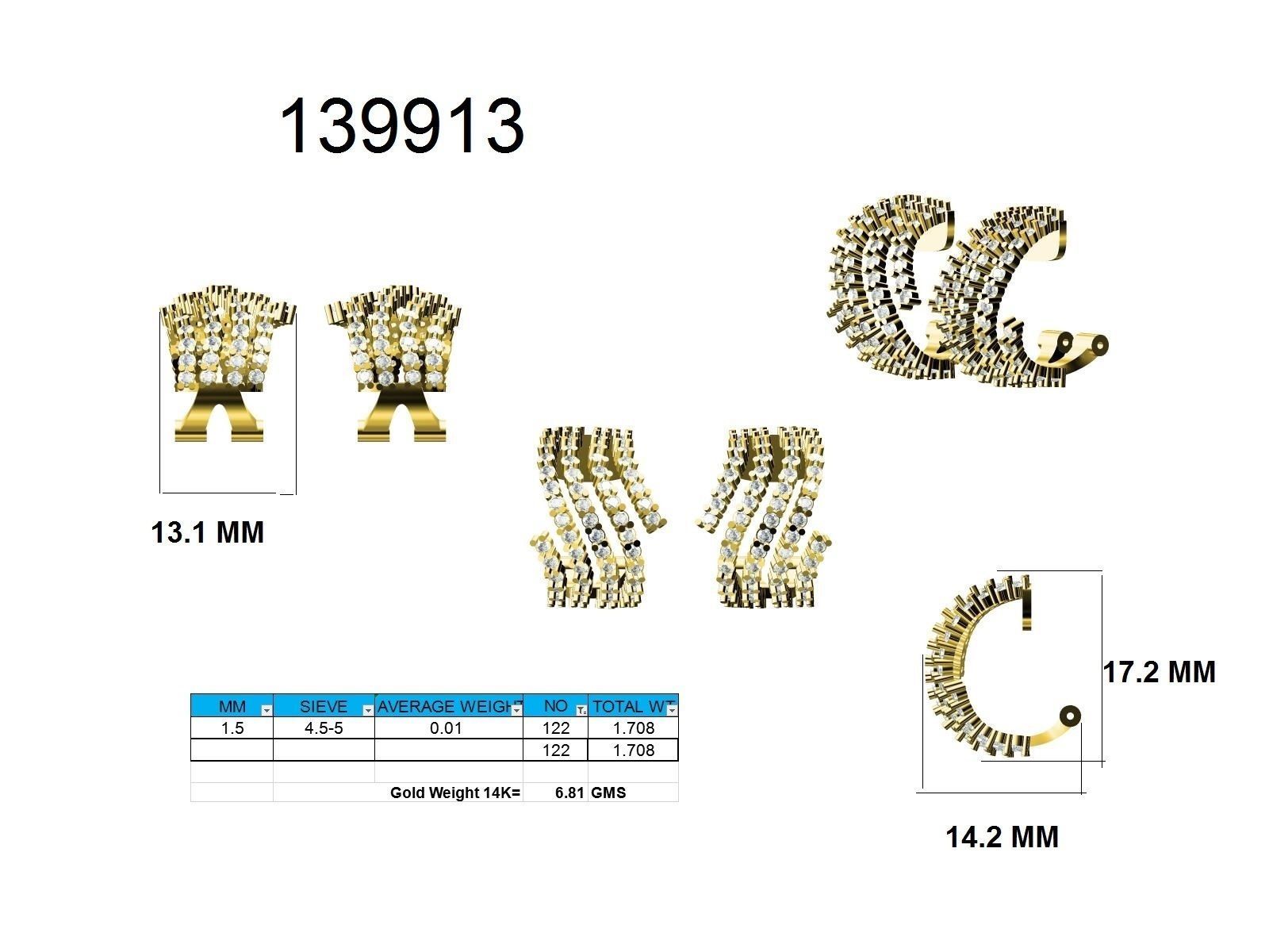 Women Earrings 3dm stl render detail  3D print model_9