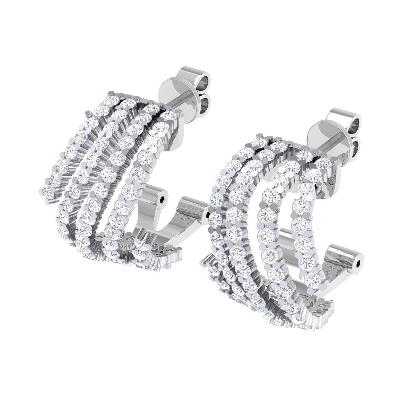 Women Earrings 3dm stl render detail  3D print model_5