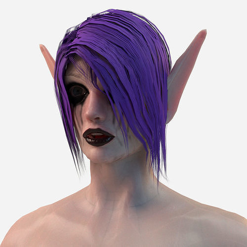 Elf Female Body Set Low-poly 3D model