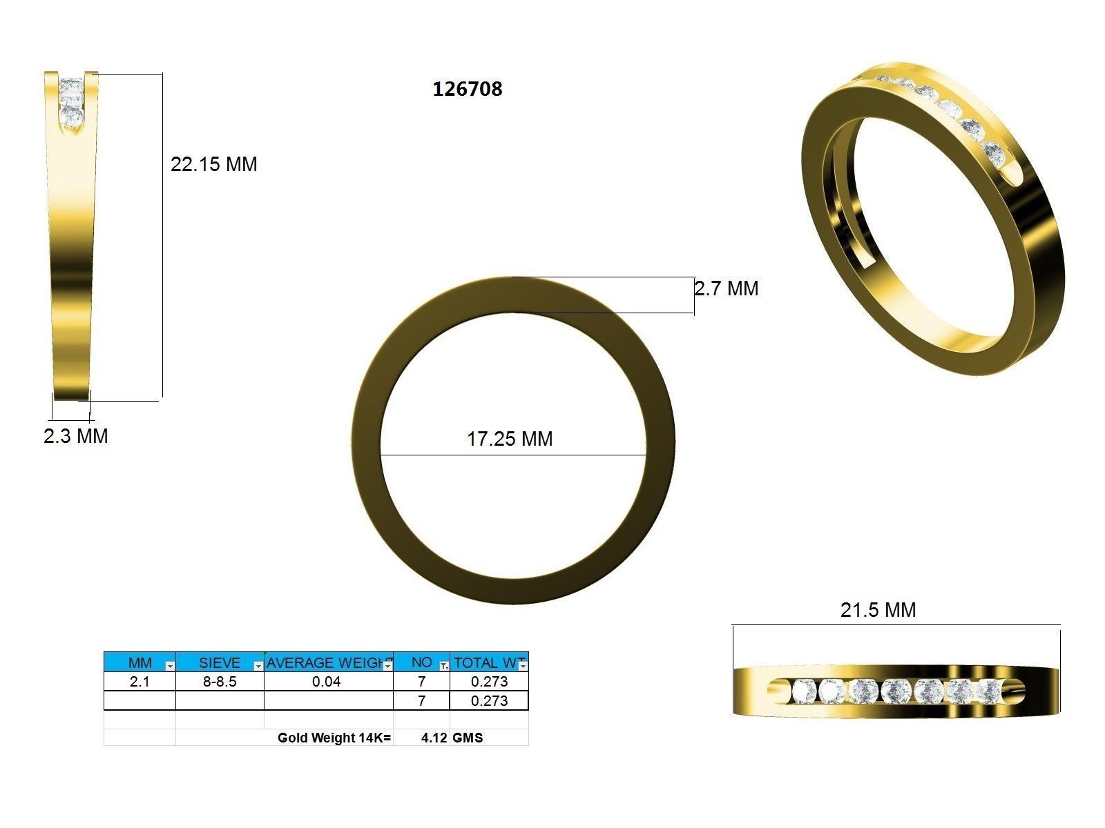 Ring - 126708 3D print model_12