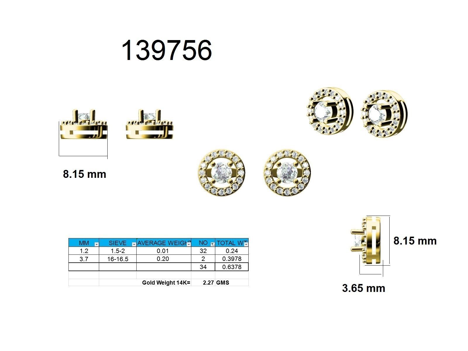 Women Round Earrings 3dm stl render detail 3D print model_9