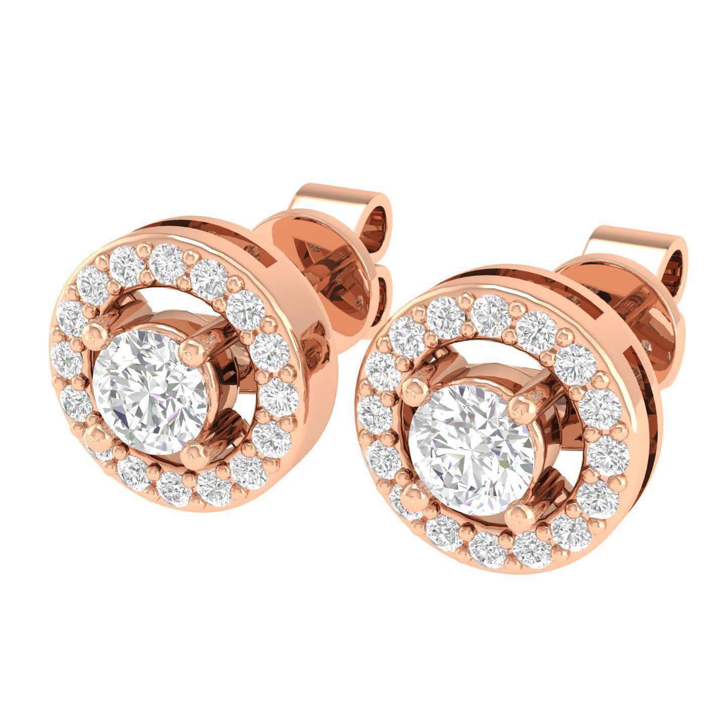 Women Round Earrings 3dm stl render detail 3D print model_2