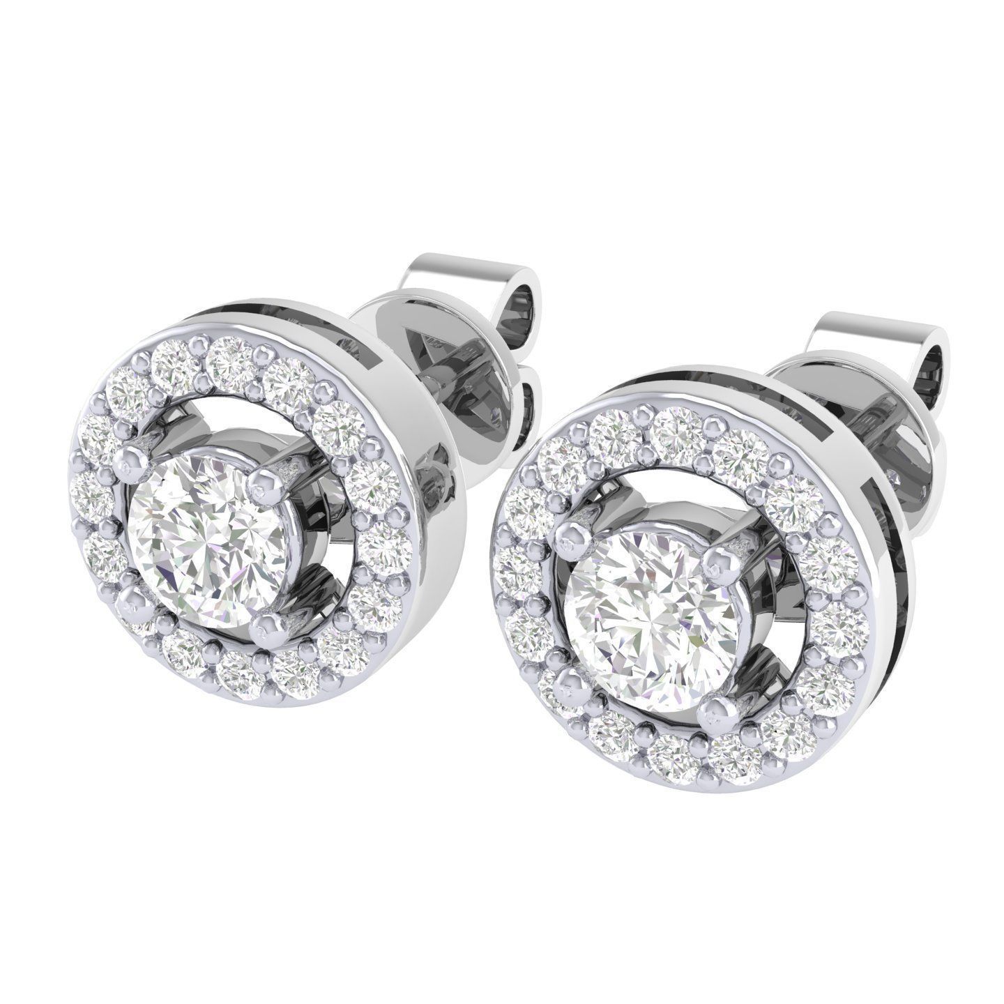 Women Round Earrings 3dm stl render detail 3D print model_5