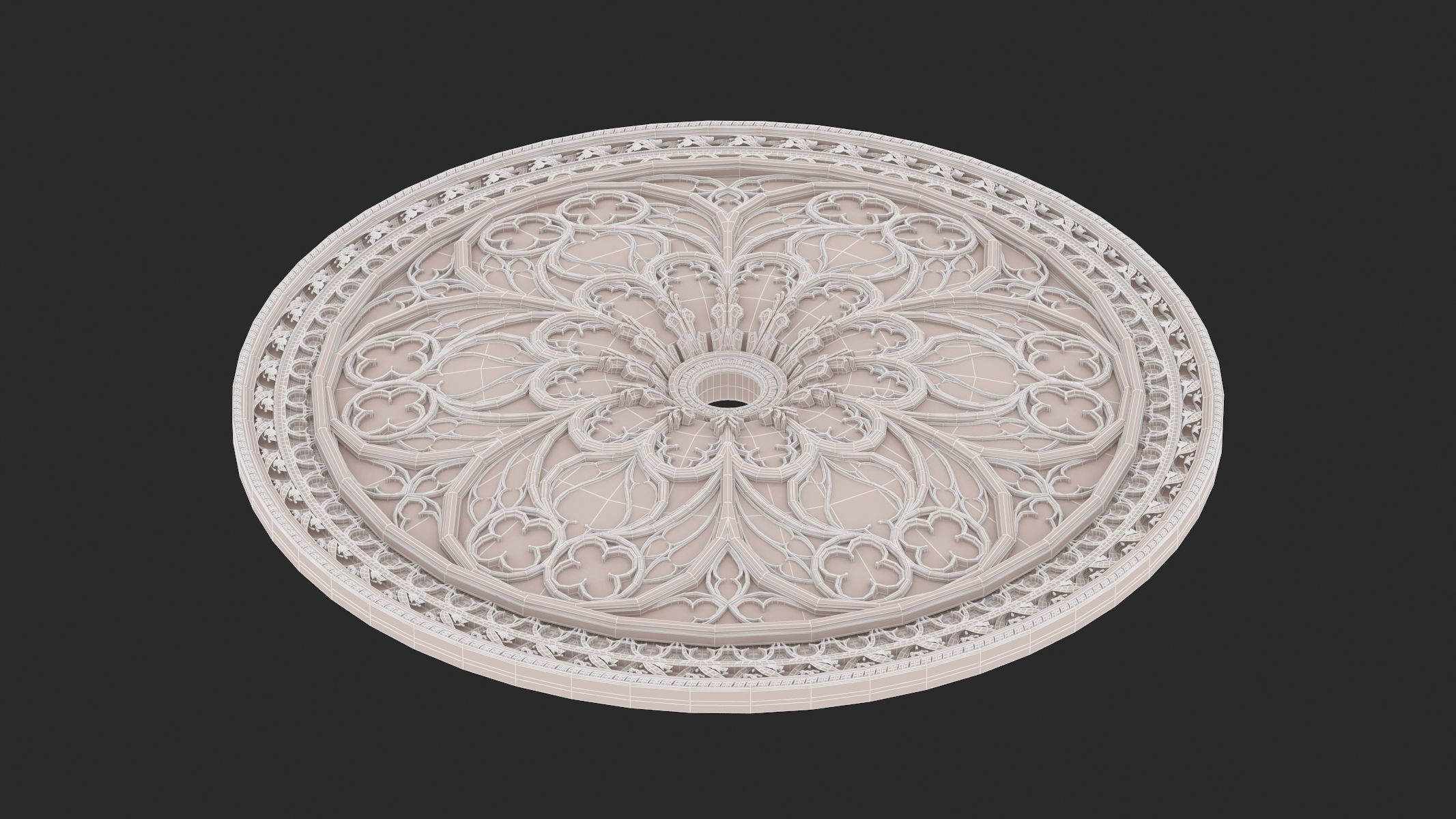 Classic Ceiling Medallion 64 3D model_9