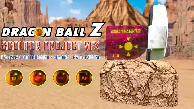Prince Vegeta Scouter  3D  Model And Matte Painting