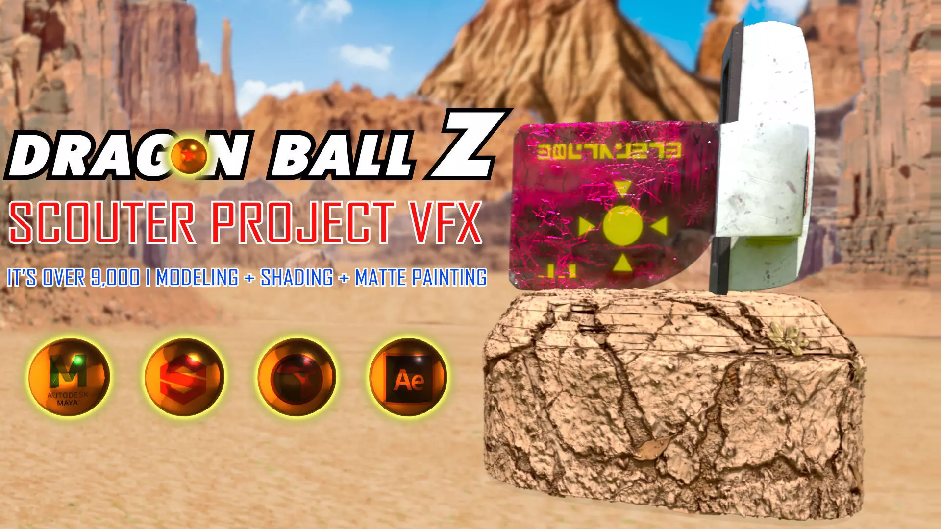 Prince Vegeta Scouter 3D Model And Matte Painting 3D model