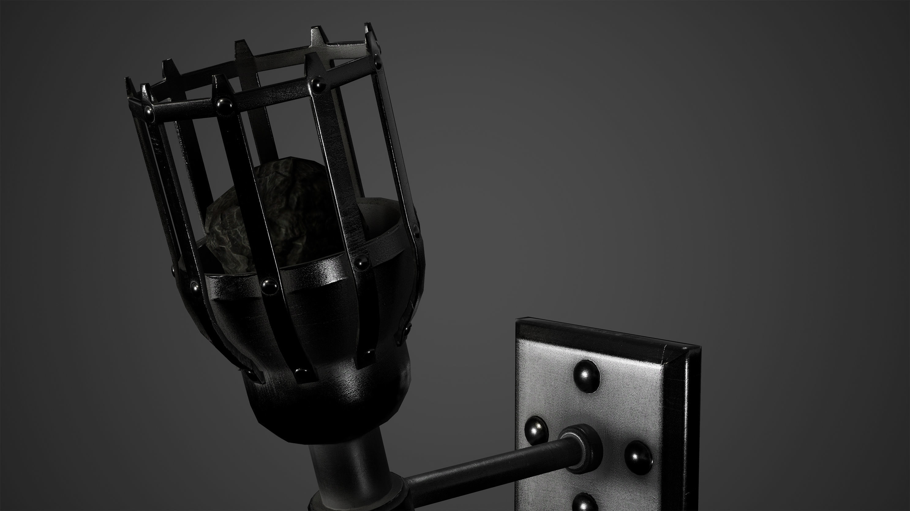 Medieval Torch Low Poly Game Ready Low-poly 3D model_1