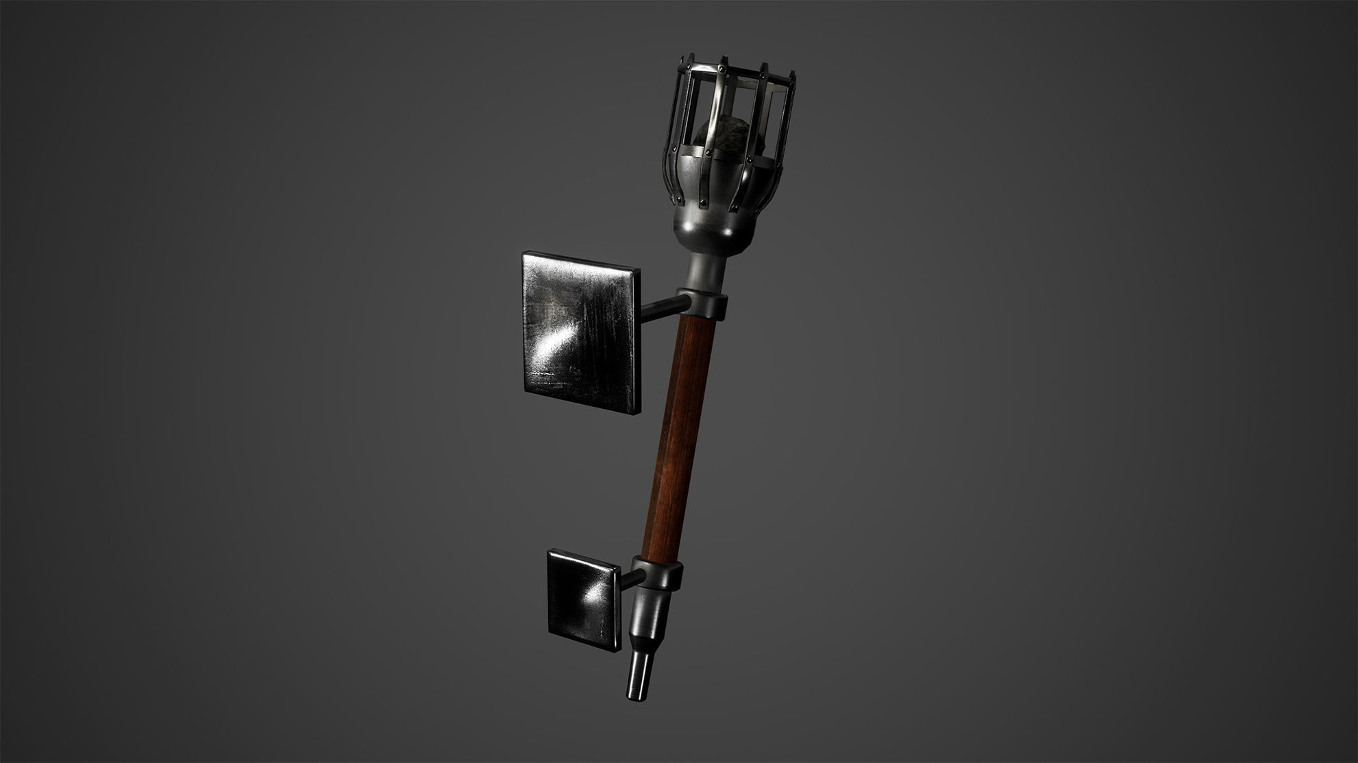 Medieval Torch Low Poly Game Ready Low-poly 3D model_3