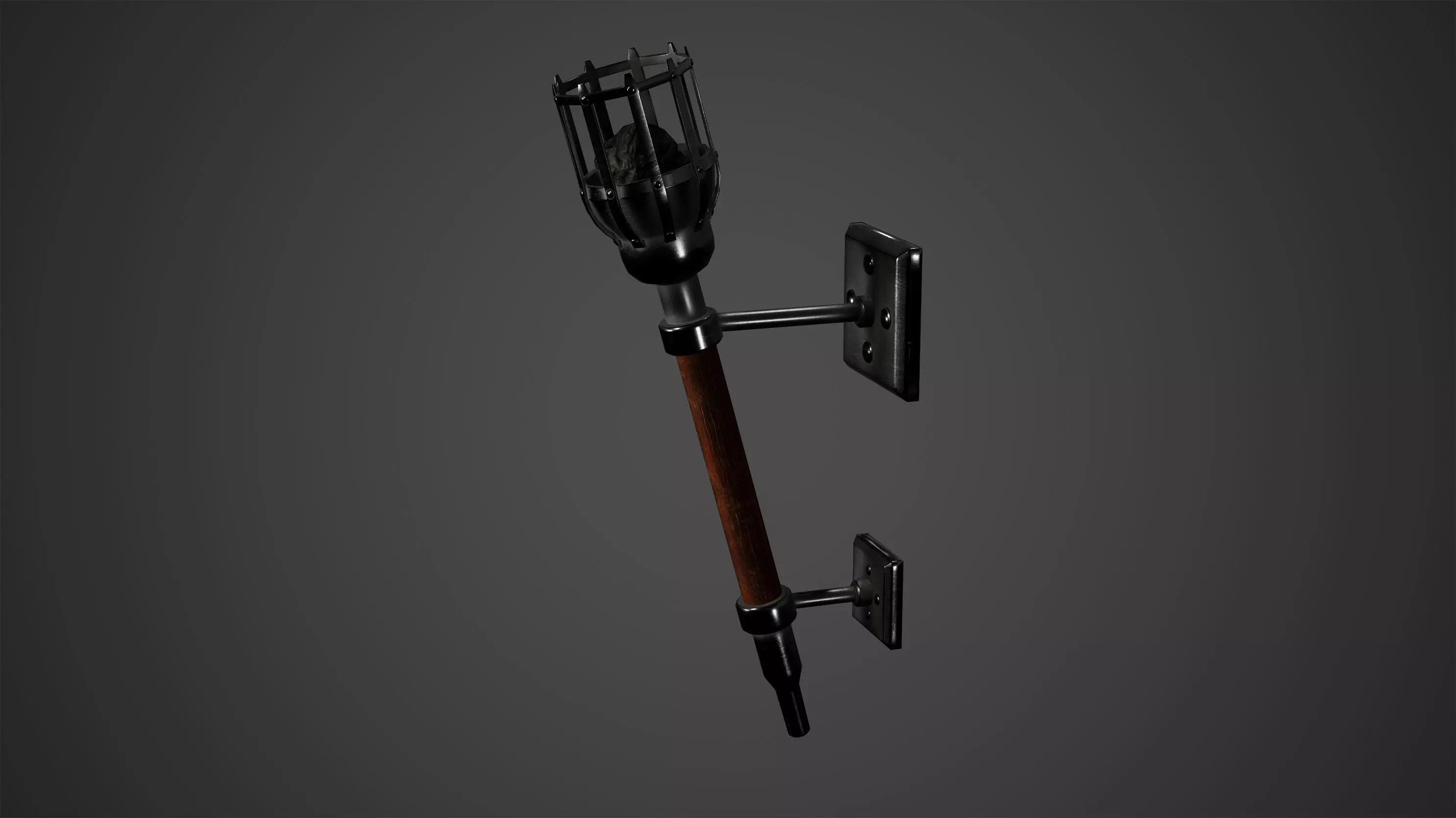Medieval Torch Low Poly Game Ready Low-poly 3D model_0