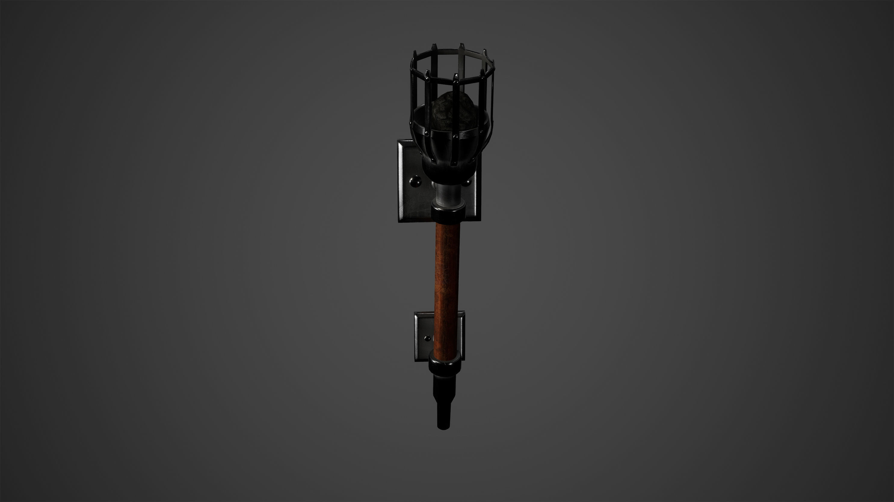 Medieval Torch Low Poly Game Ready Low-poly 3D model_2