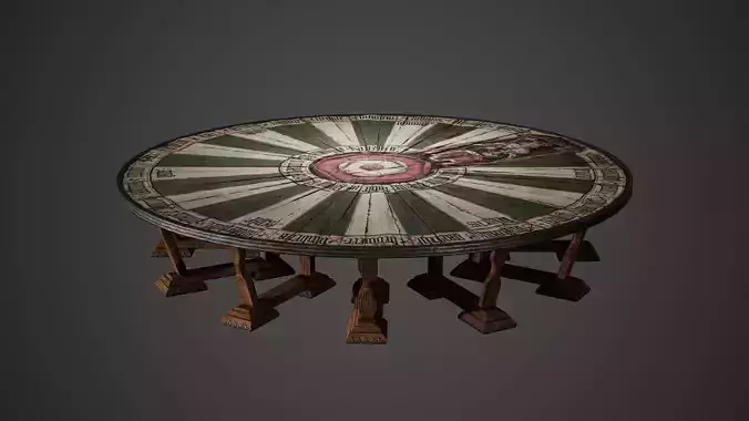 Medieval Table Low Poly Game Ready