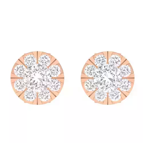 Women Round Earrings 3dm stl render detail
