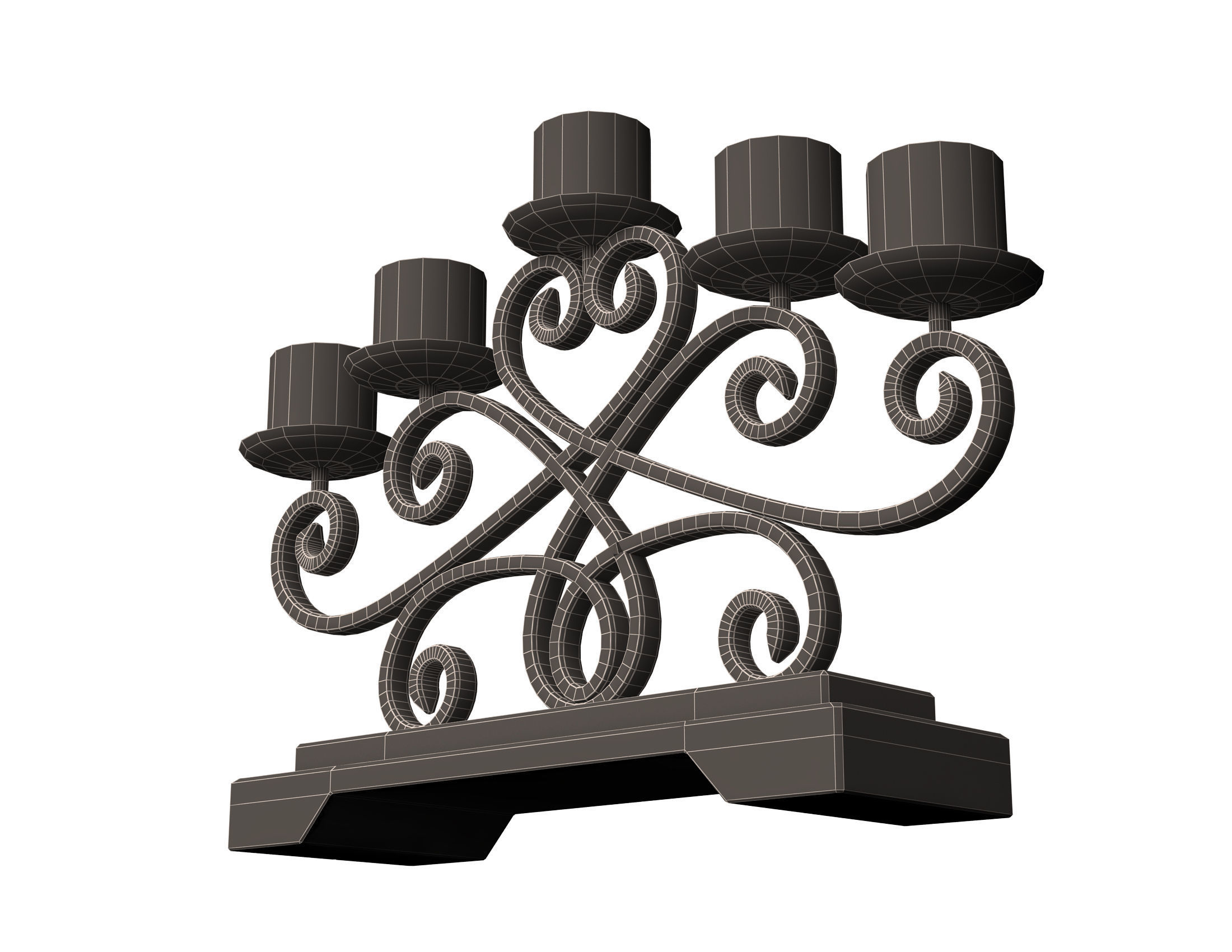 Candlestick Holder Low-poly 3D model_7