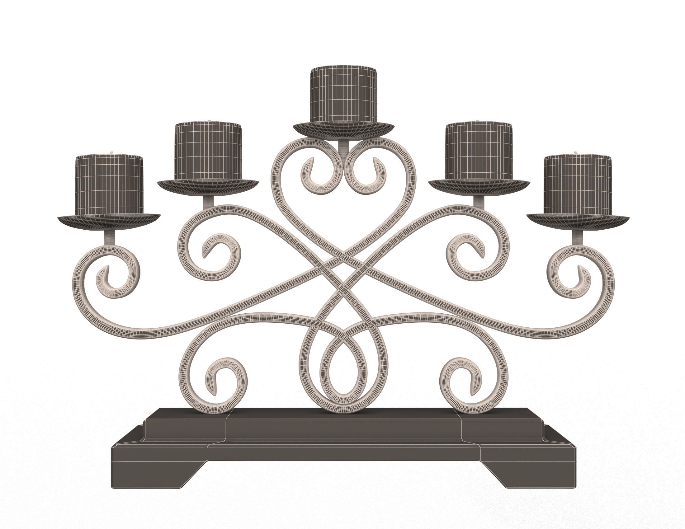 Candlestick Holder Low-poly 3D model_8