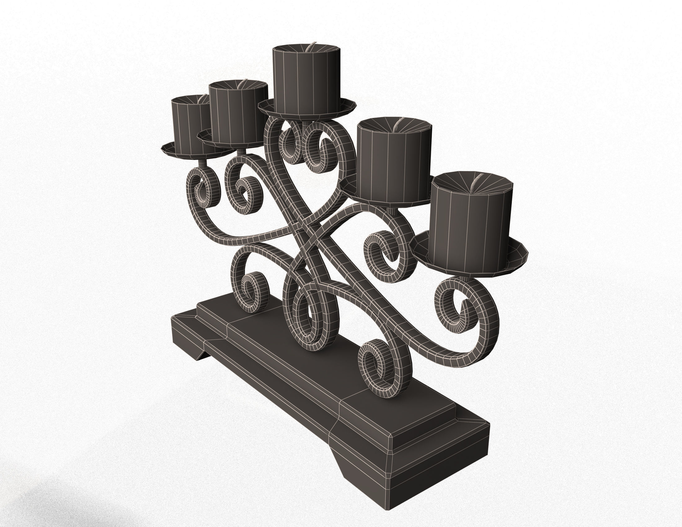 Candlestick Holder Low-poly 3D model_11