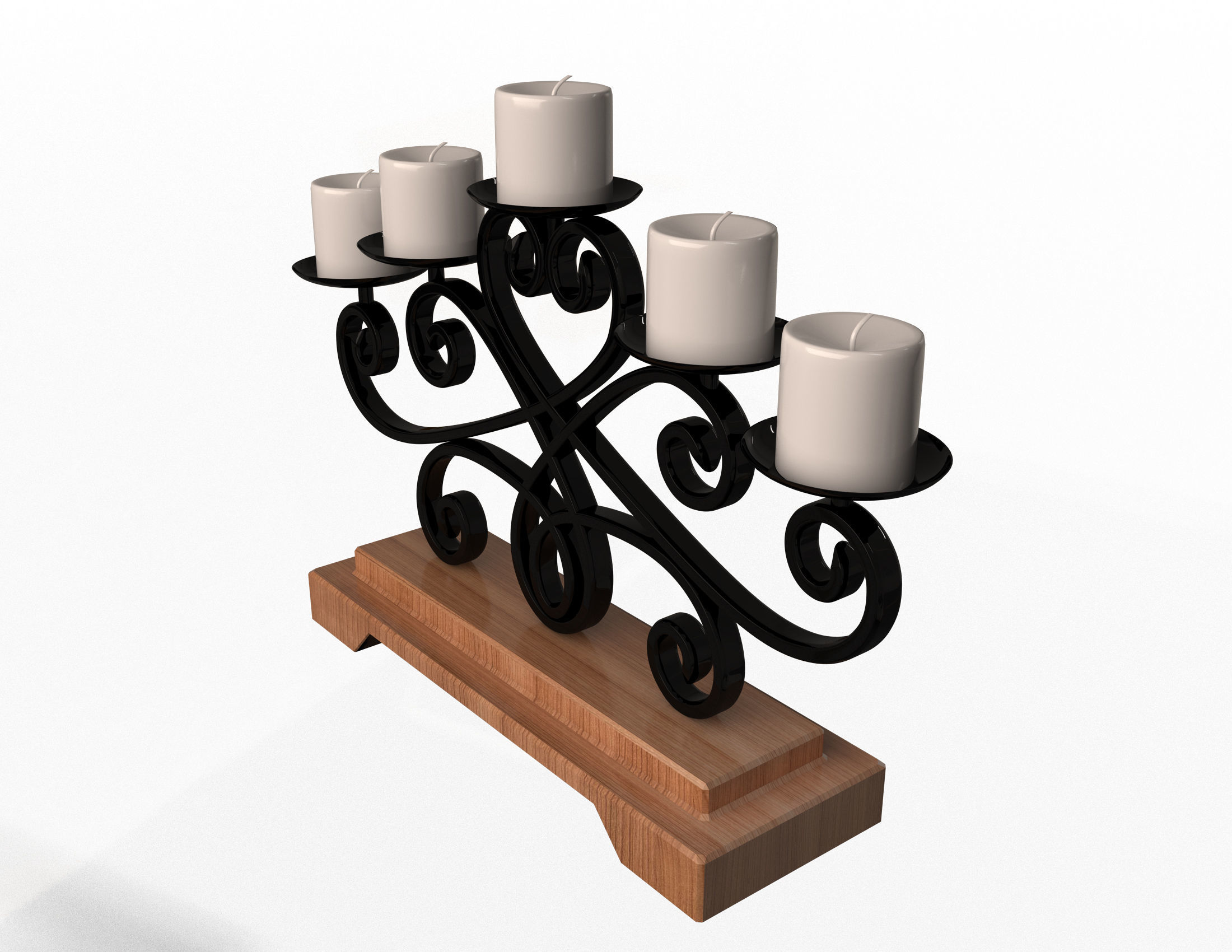Candlestick Holder Low-poly 3D model_1