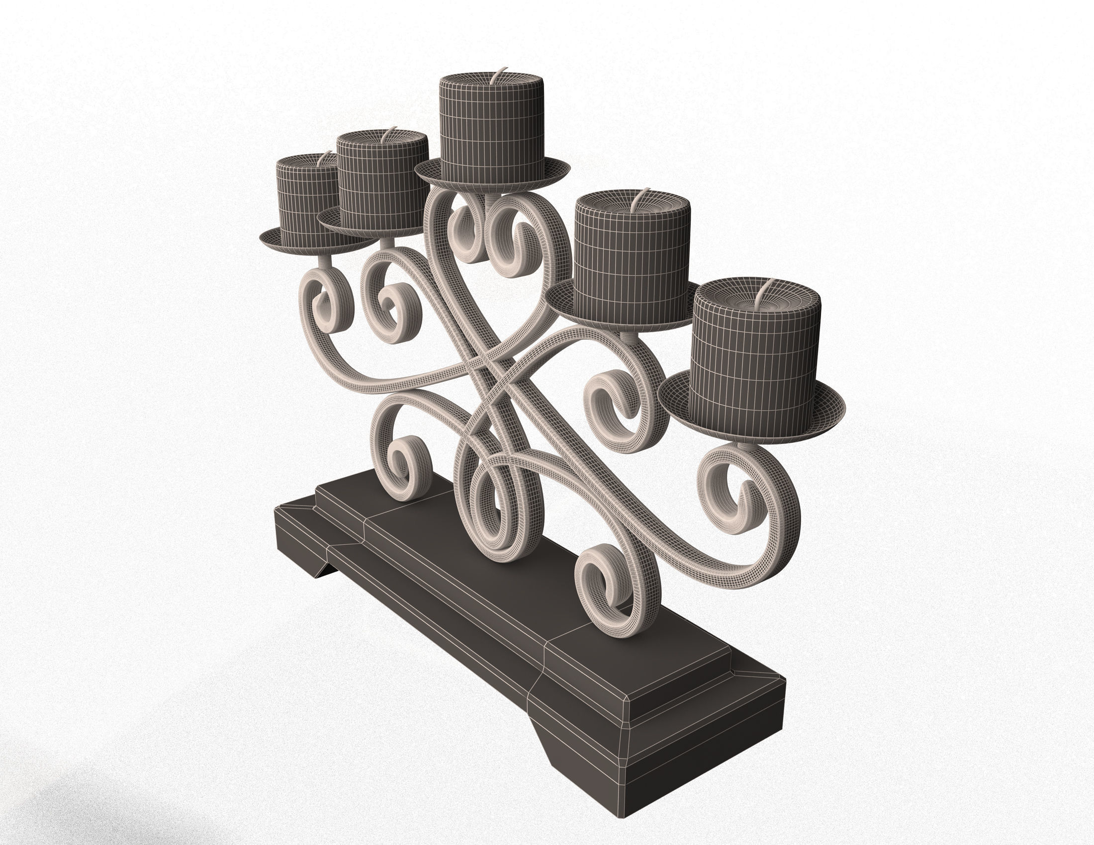Candlestick Holder Low-poly 3D model_14