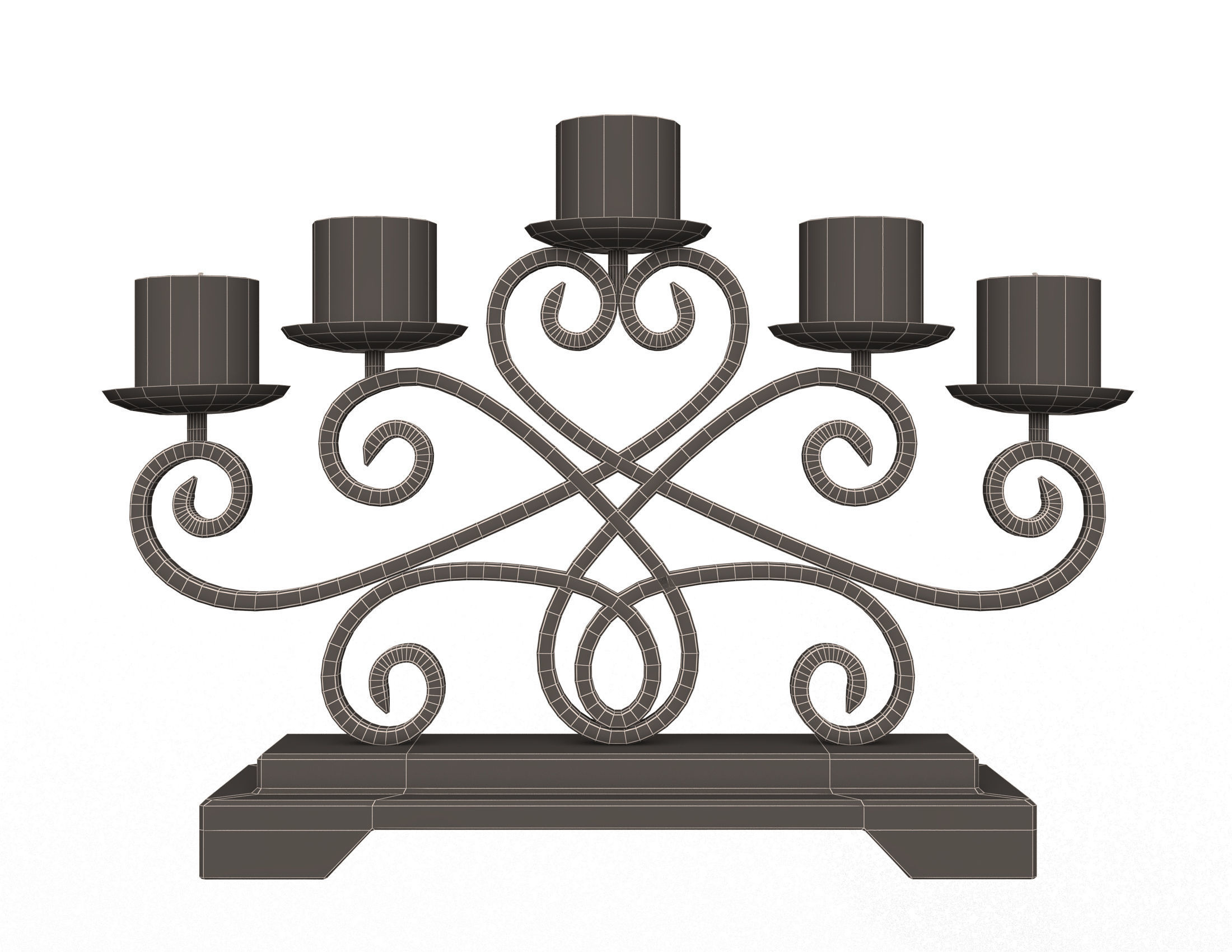 Candlestick Holder Low-poly 3D model_10