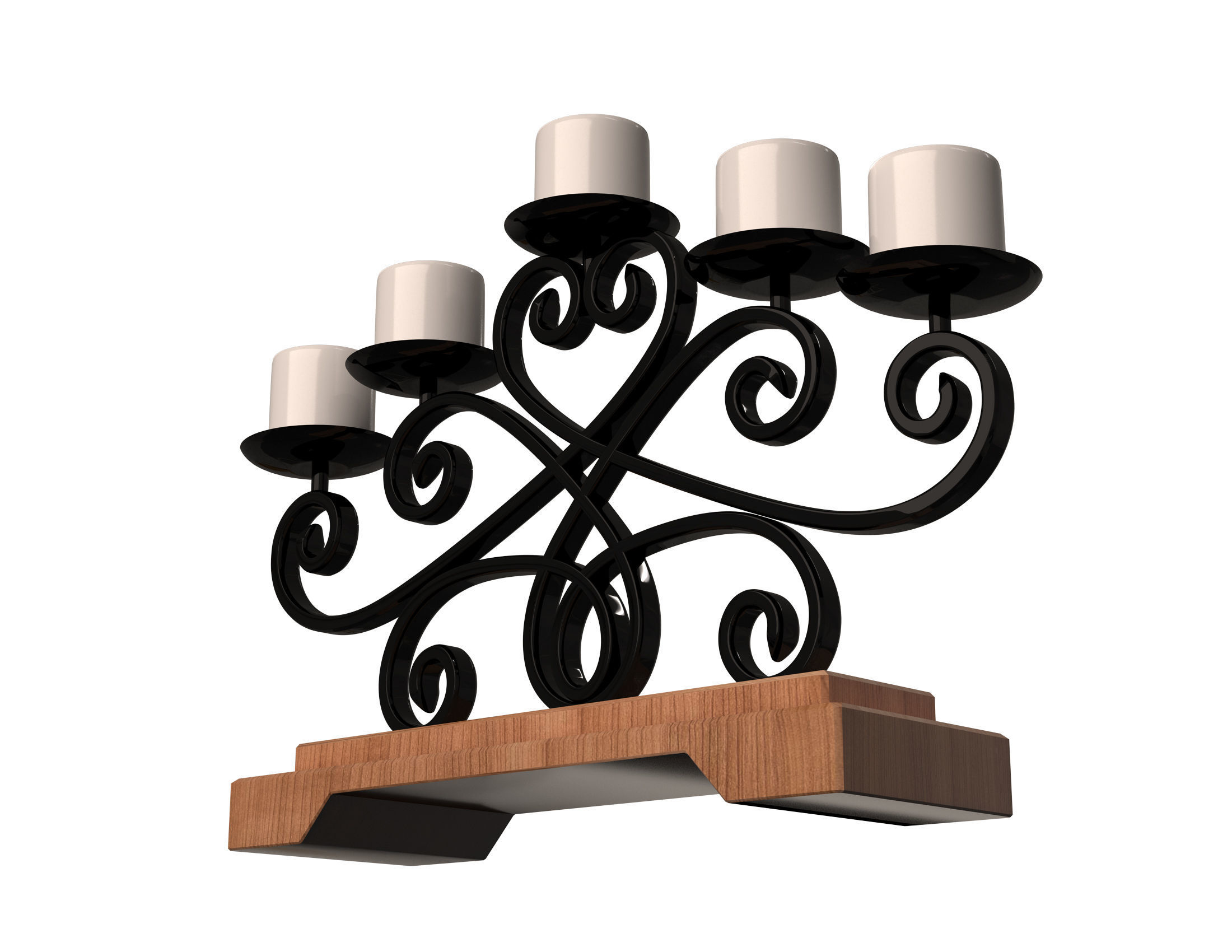 Candlestick Holder Low-poly 3D model_3