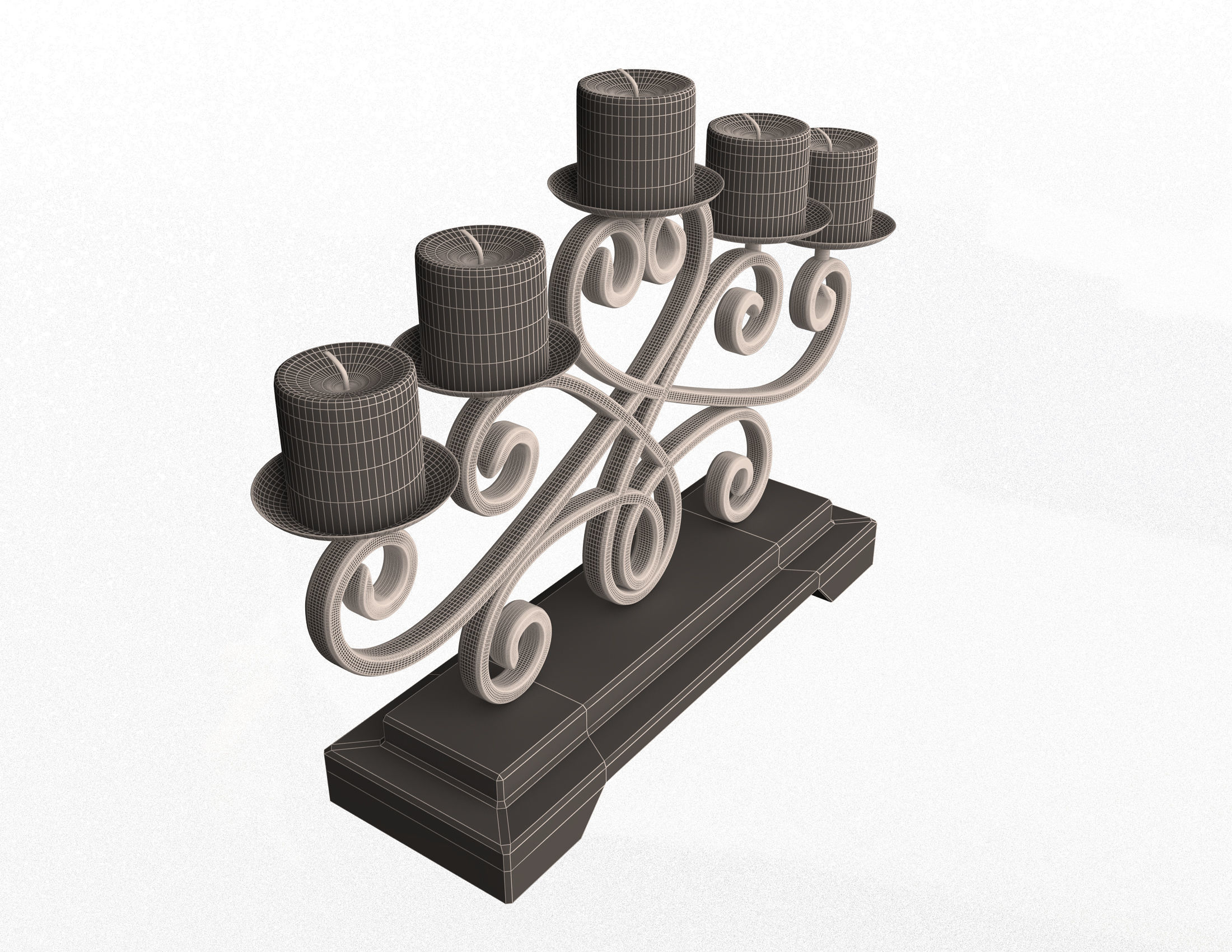 Candlestick Holder Low-poly 3D model_13