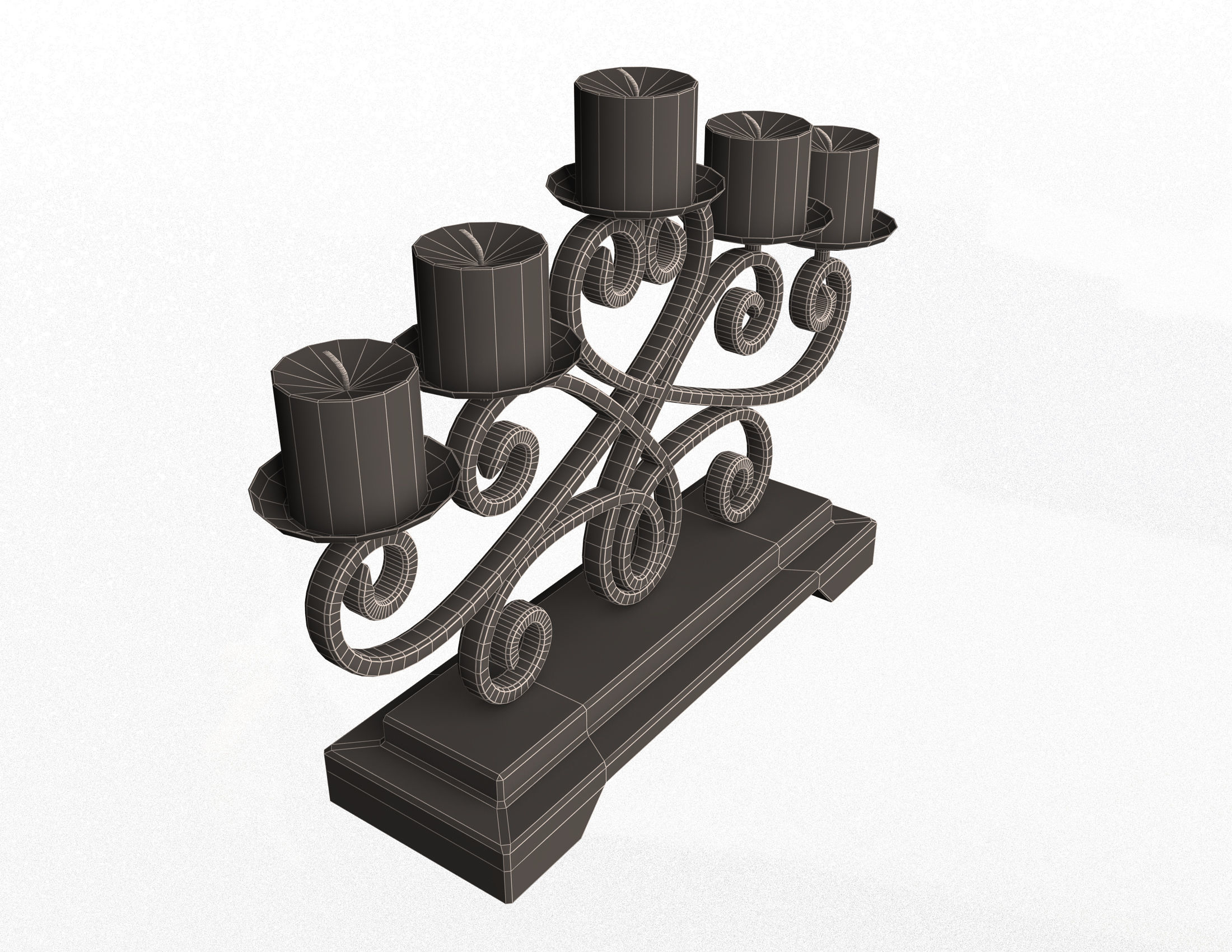 Candlestick Holder Low-poly 3D model_12