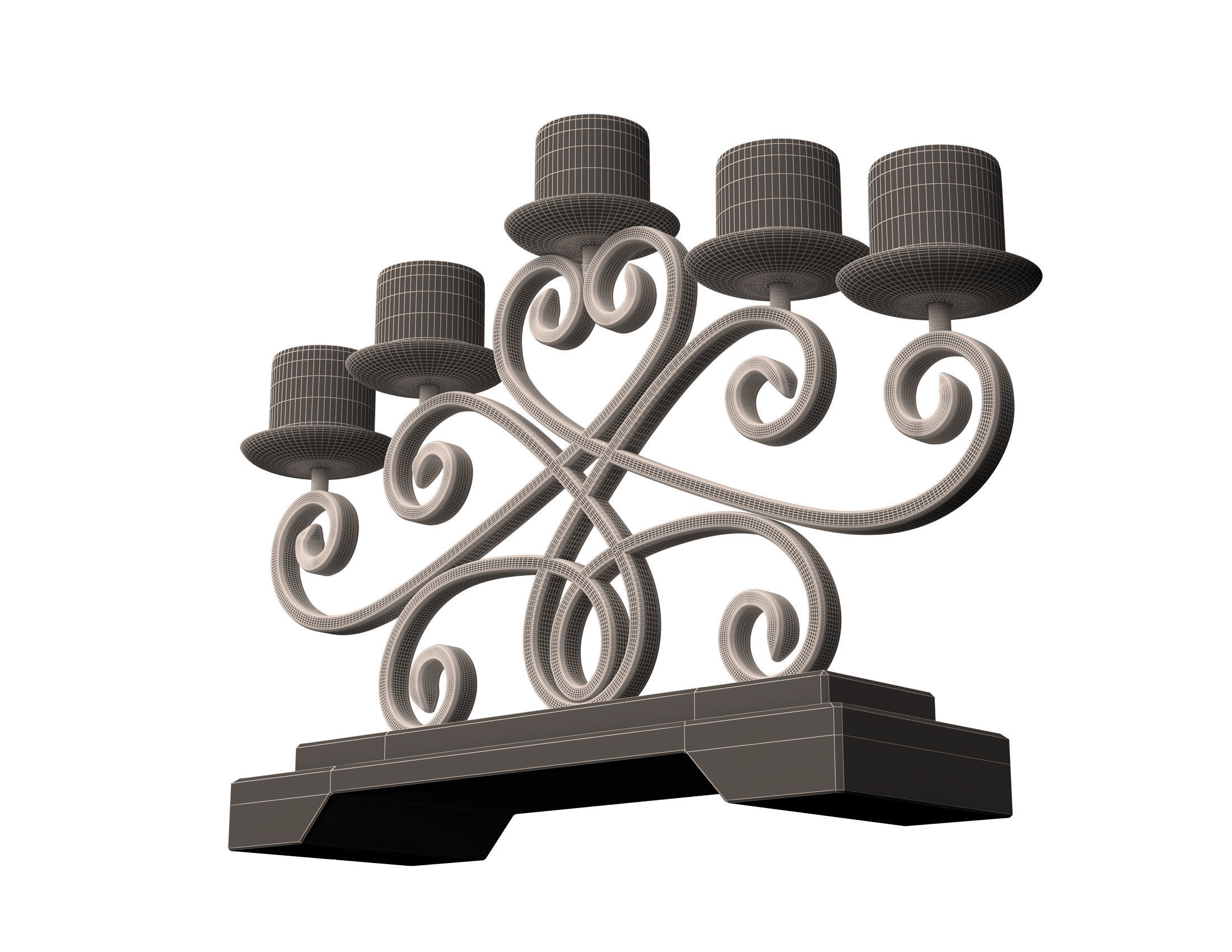 Candlestick Holder Low-poly 3D model_9
