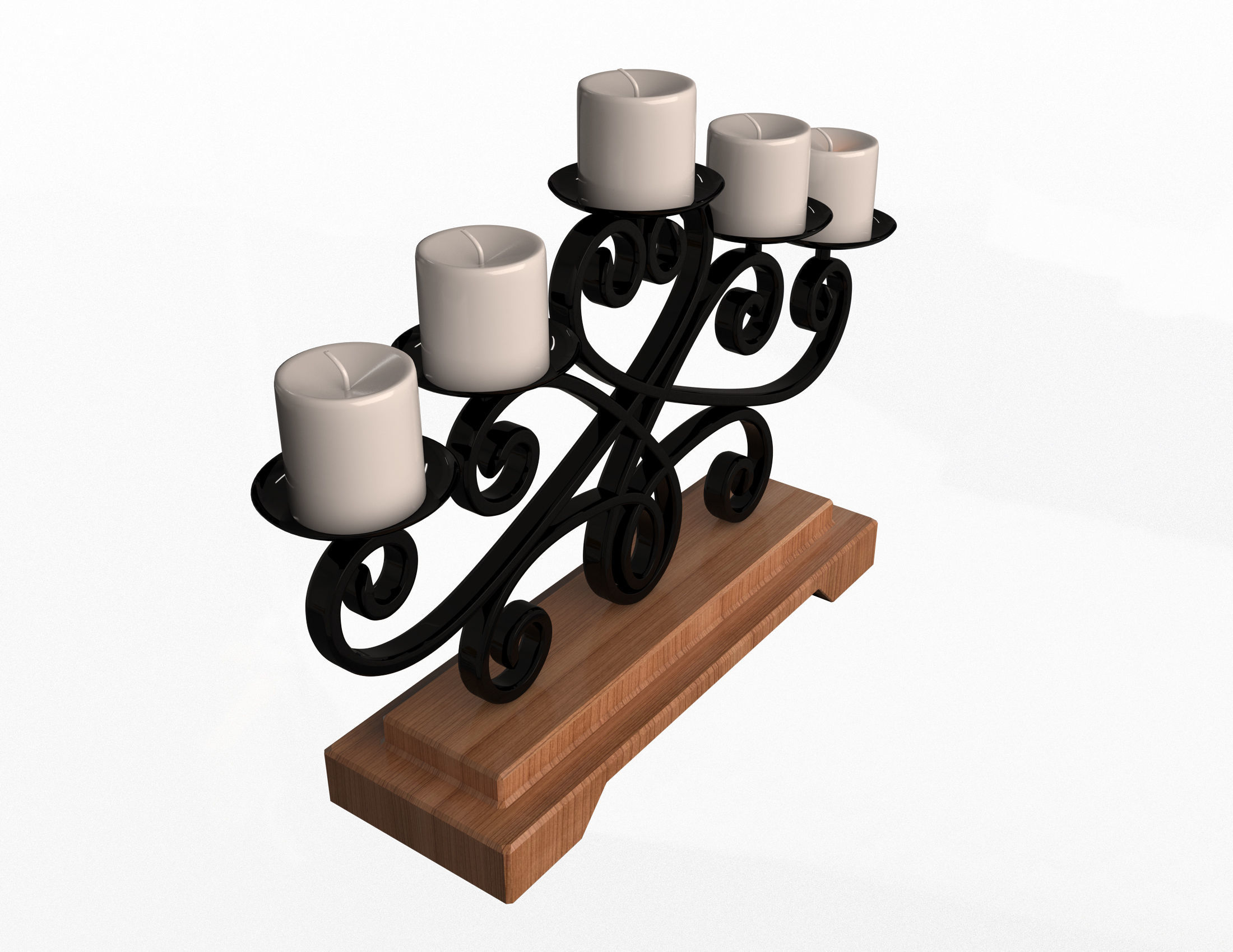 Candlestick Holder Low-poly 3D model_2