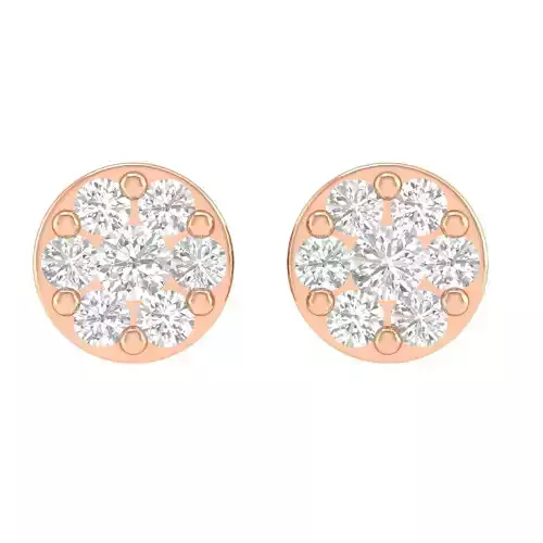 Women Round Earrings 3dm stl render detail