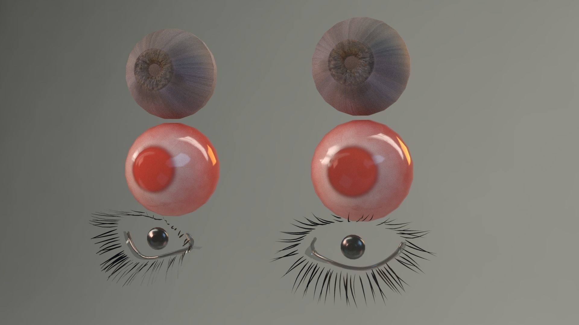 Realistic PBR Eye Set 8 Pieces Low-poly 3D model_6