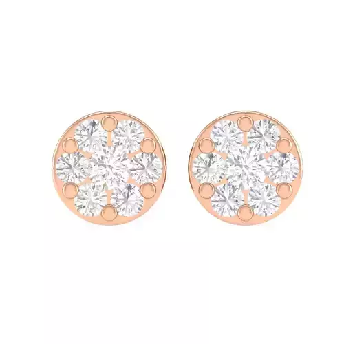 Women Round Earrings 3dm stl render detail