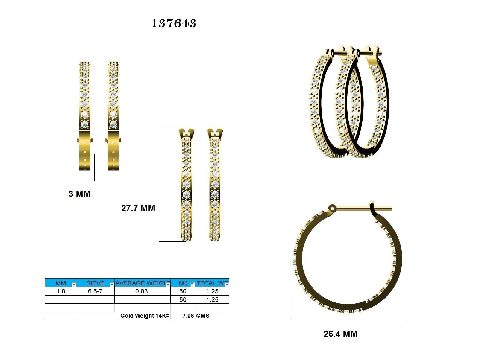 Women Earrings 3dm stl render detail 3D print model_9